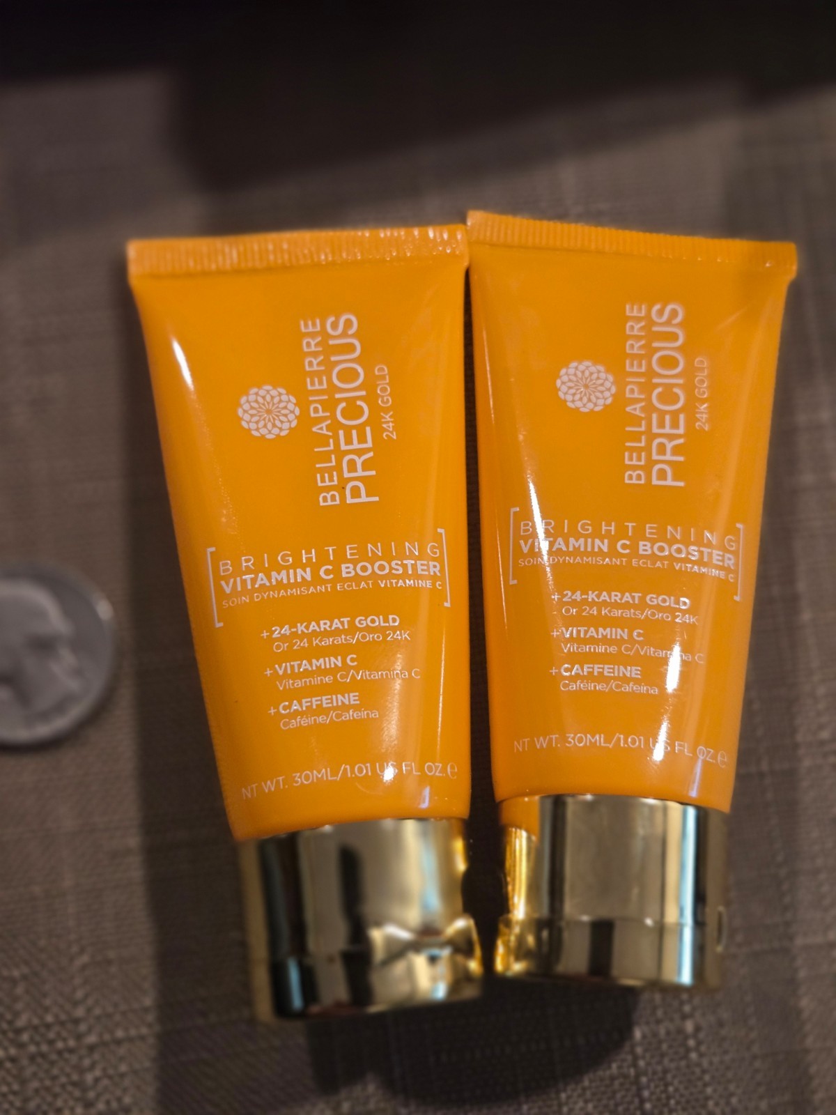 2X BellaPierre Precious 24K Gold Brightening Vitamin C Booster 1.01 oz lot of 2
