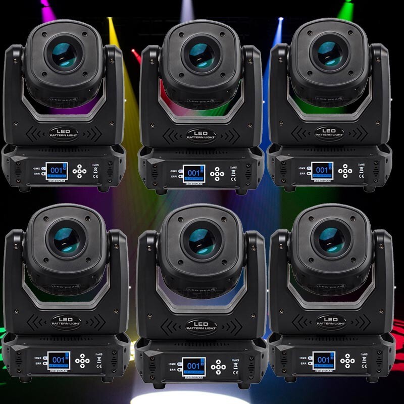 SHEHDS 6Pcs 100W LED Gobo Spot Moving Head Stage Light RGBW Disco DJ Party