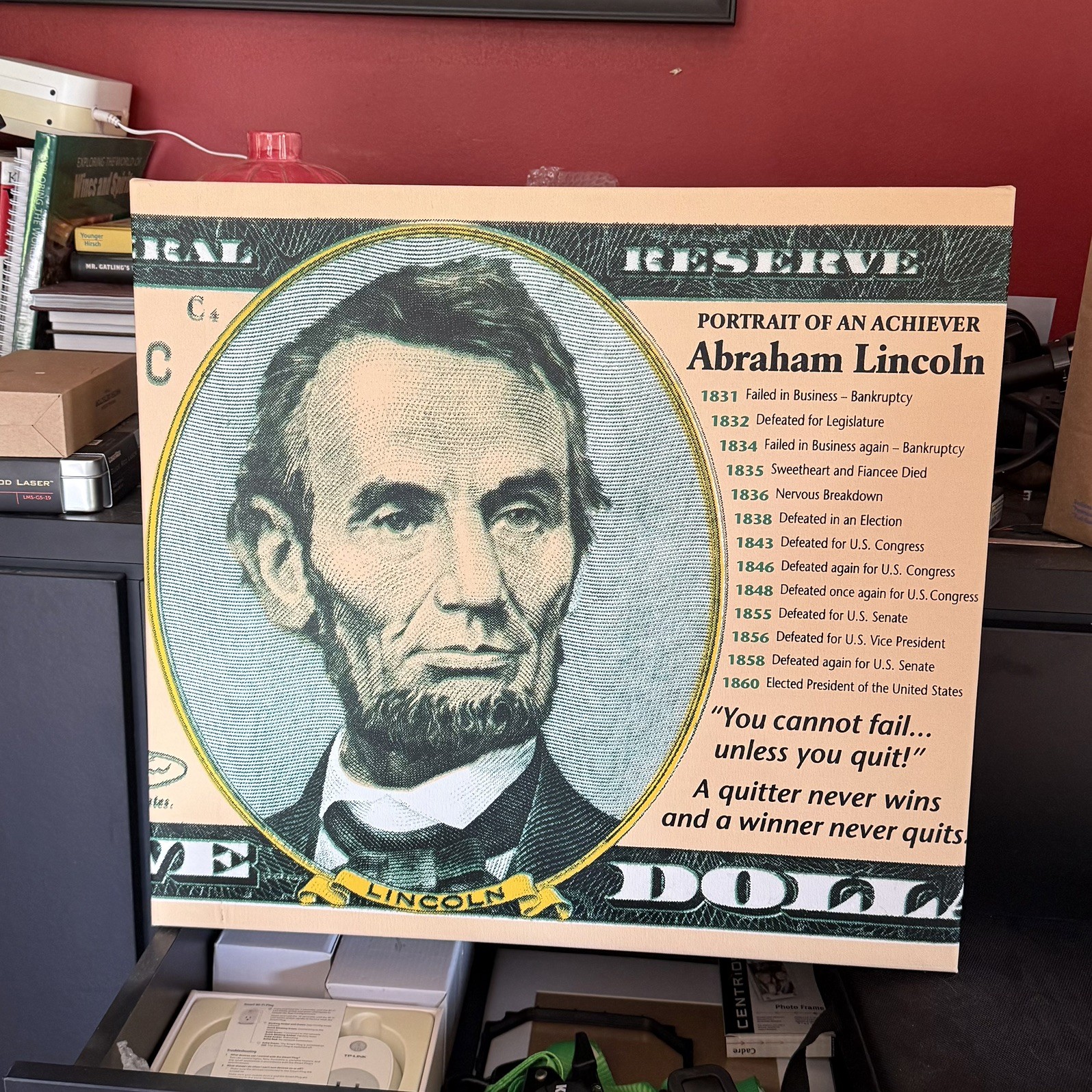 Art by Steve Kaufman Lincoln Achievements A.P. 20”x22” Also Includes a C.O.A.￼