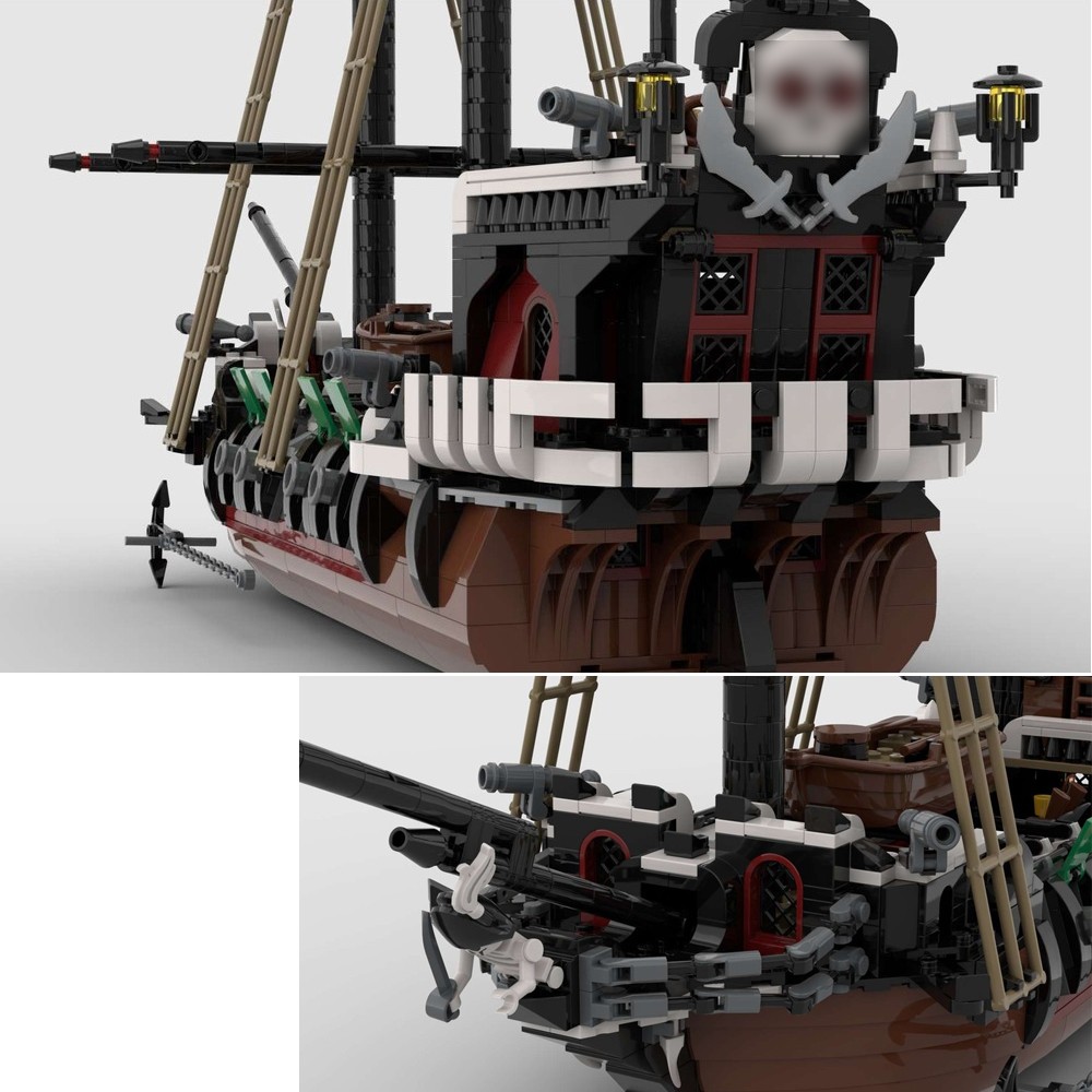 Skull\'s Eye Schooner 6286 Ship Remake for Pirates Series 1676 Parts MOC-202552