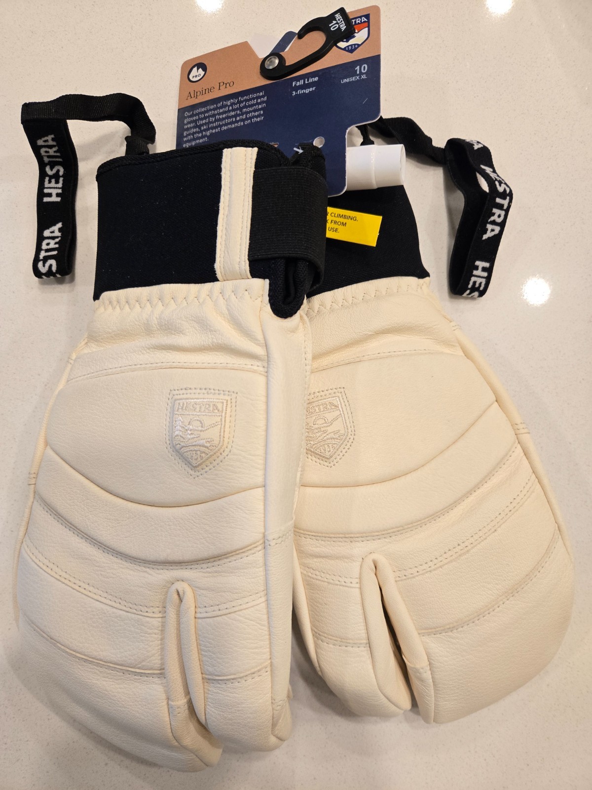 New Hestra Fall Line 3-Finger Gloves Size 9 10 11 Almond White Alpine Pro Mitten New Hestra Fall Line 3-Finger Gloves Size 9 10 11 Almond White Alpine Pro Mitten