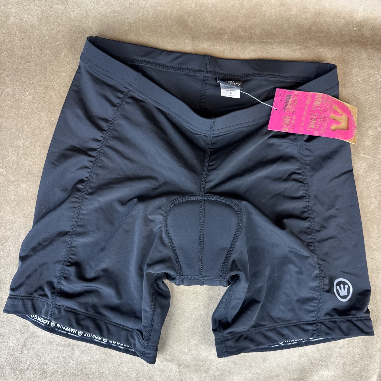 NEW Canari Cycling Horizon Gel Womens LARGE Black Padded Shorts Bicycle Sport