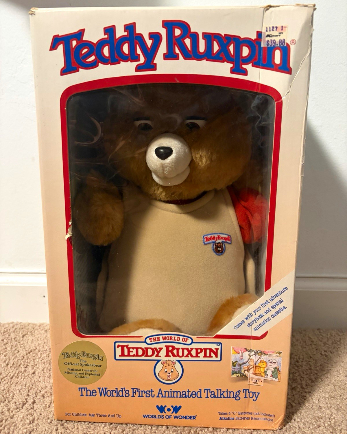 Teddy Ruxpin Animated Talking Plush Bear w/ Box, Storybook, Cassette & Booklet