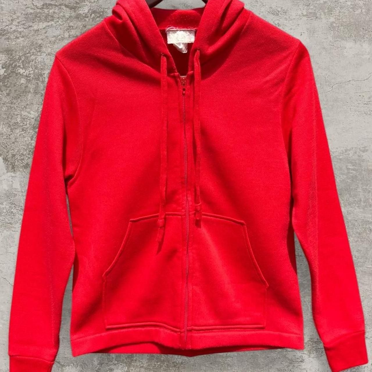 Vintage Sears Zip Up Red Hoodie Jacket Talon Zipper