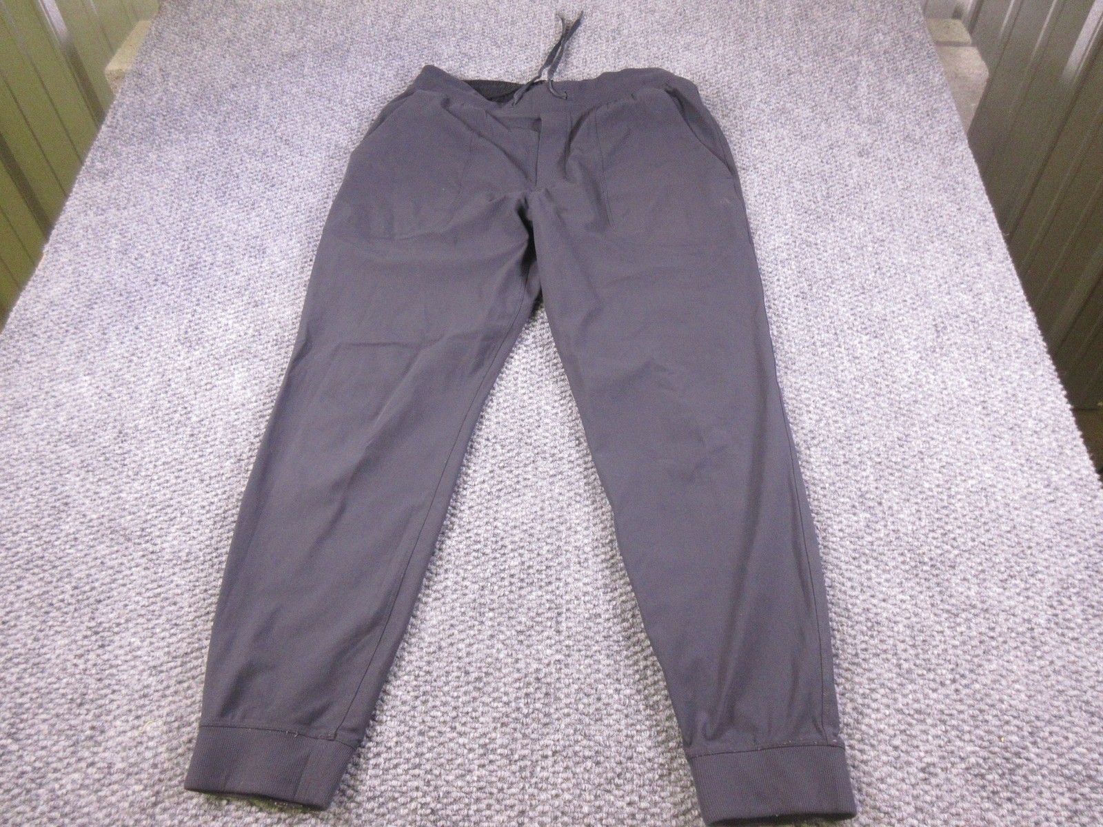 Lululemon Jogger Pants Mens Large Gray Woven Elastic Waist Rib Cuff Stretch