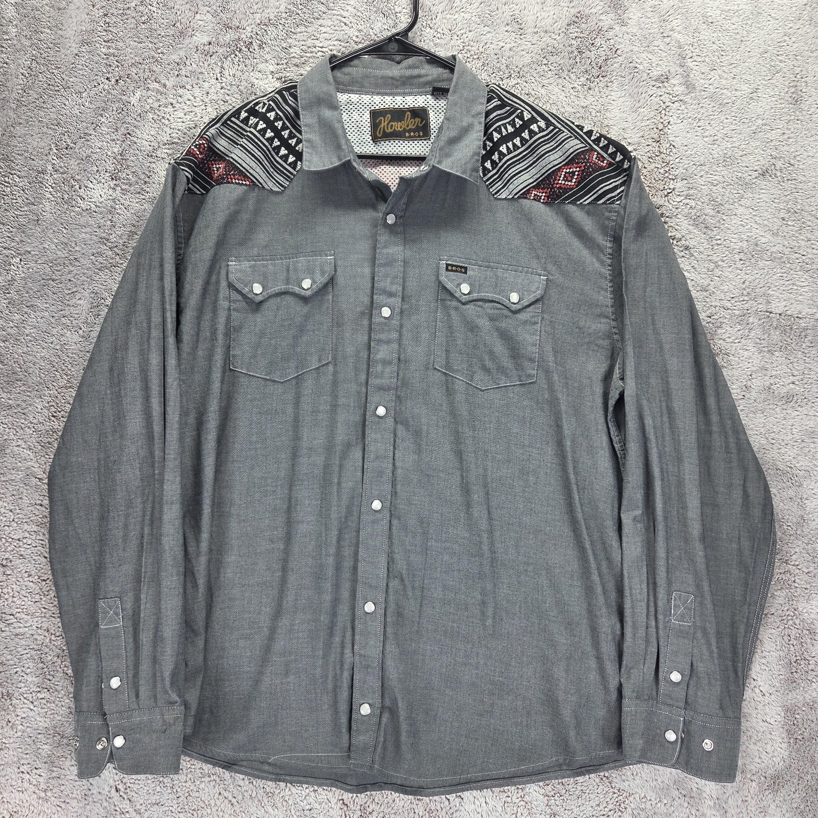 Howler Brothers Crosscut Deluxe Snapshirt Shaman Western Pearl Snap Mens M