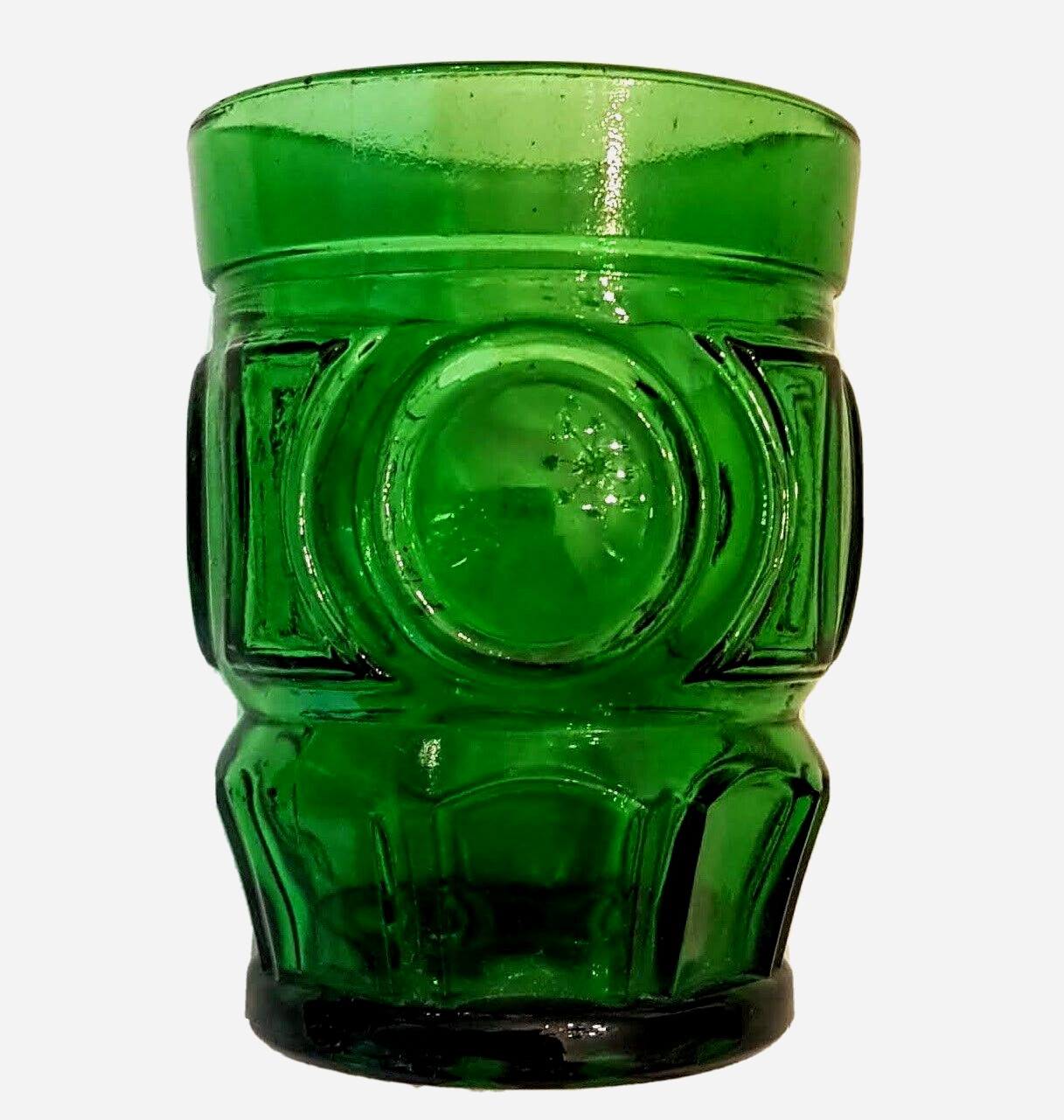 Wheaton Milk Glass Tumbler BULLSEYE Pattern Emerald Forest Green Beautiful Heavy Wheaton Milk Glass Tumbler BULLSEYE Pattern Emerald Forest Green Beautiful Heavy