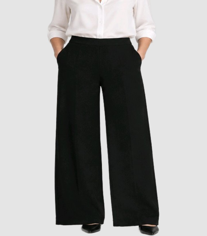 CHICO\'S Size 4 (1X 18/20) Black EMME TROUSER Wide Leg Pants Orig$129 CHICO\'S Size 4 (1X 18/20) Black EMME TROUSER Wide Leg Pants Orig$129