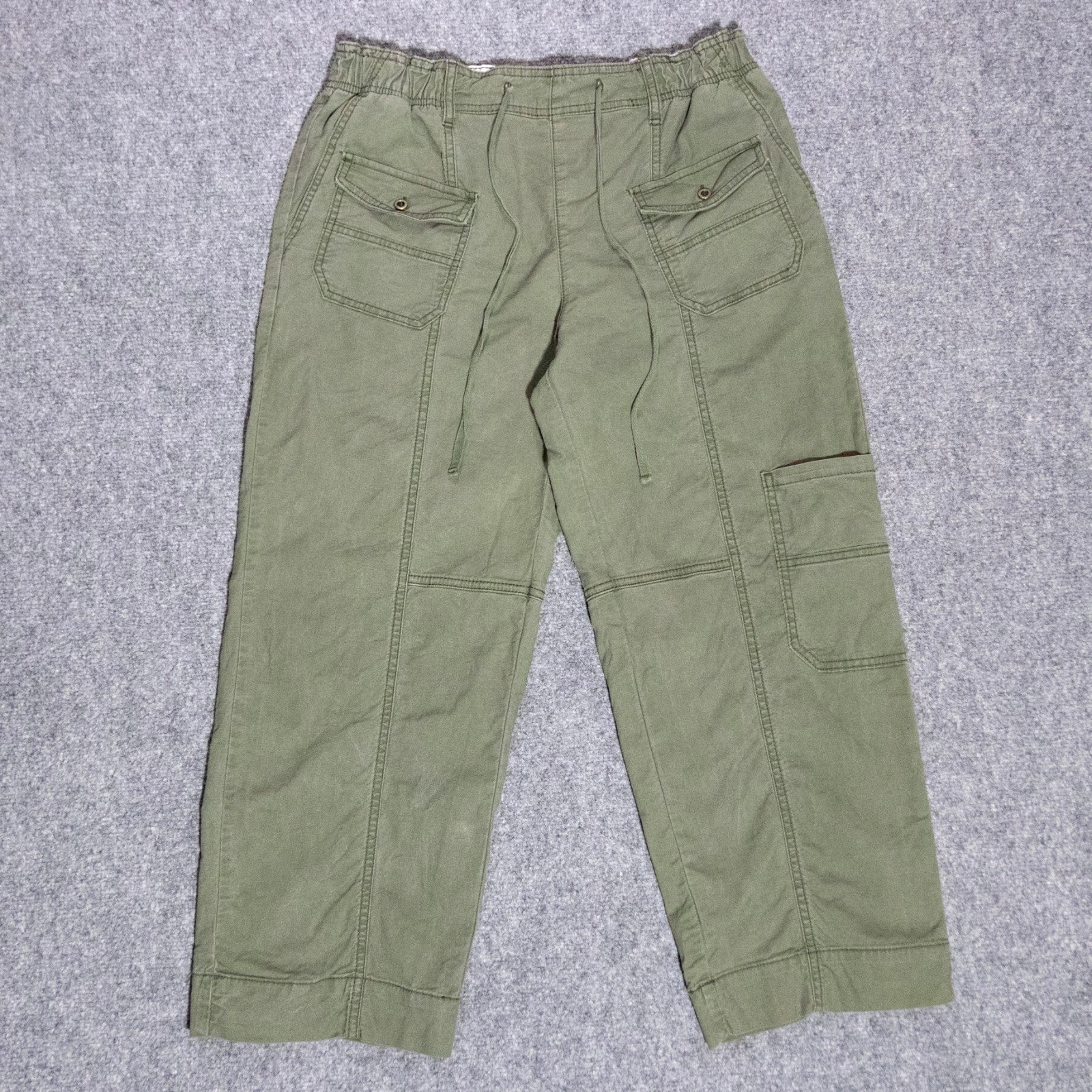 Anthropologie Pilcro Cargo Pants Women\'s Small Cropped Utility Olive Green