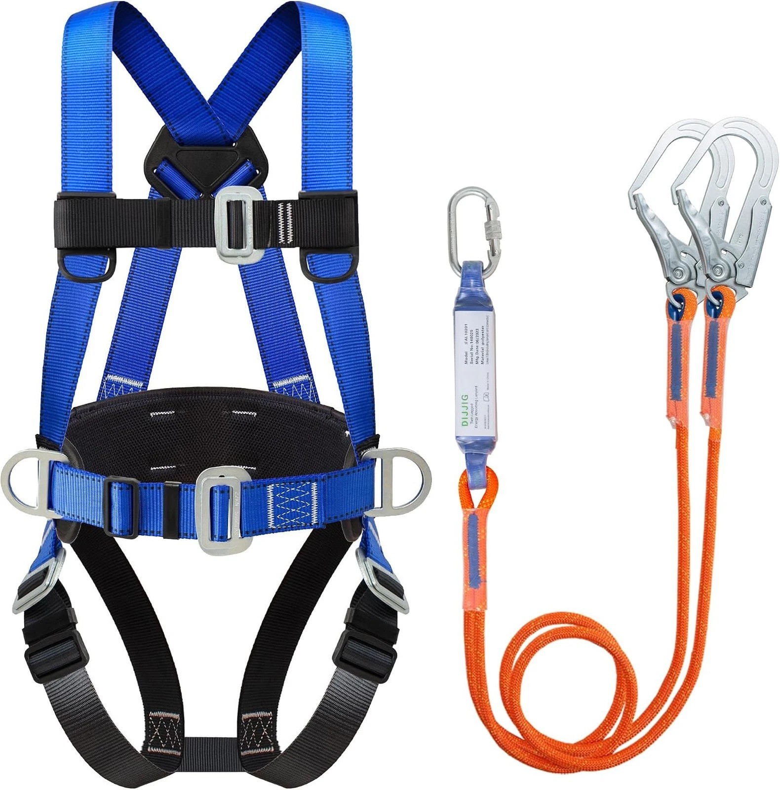 Full Body Safety Harness Kit OSHA ANSI Compliant for Roofing Construction Work