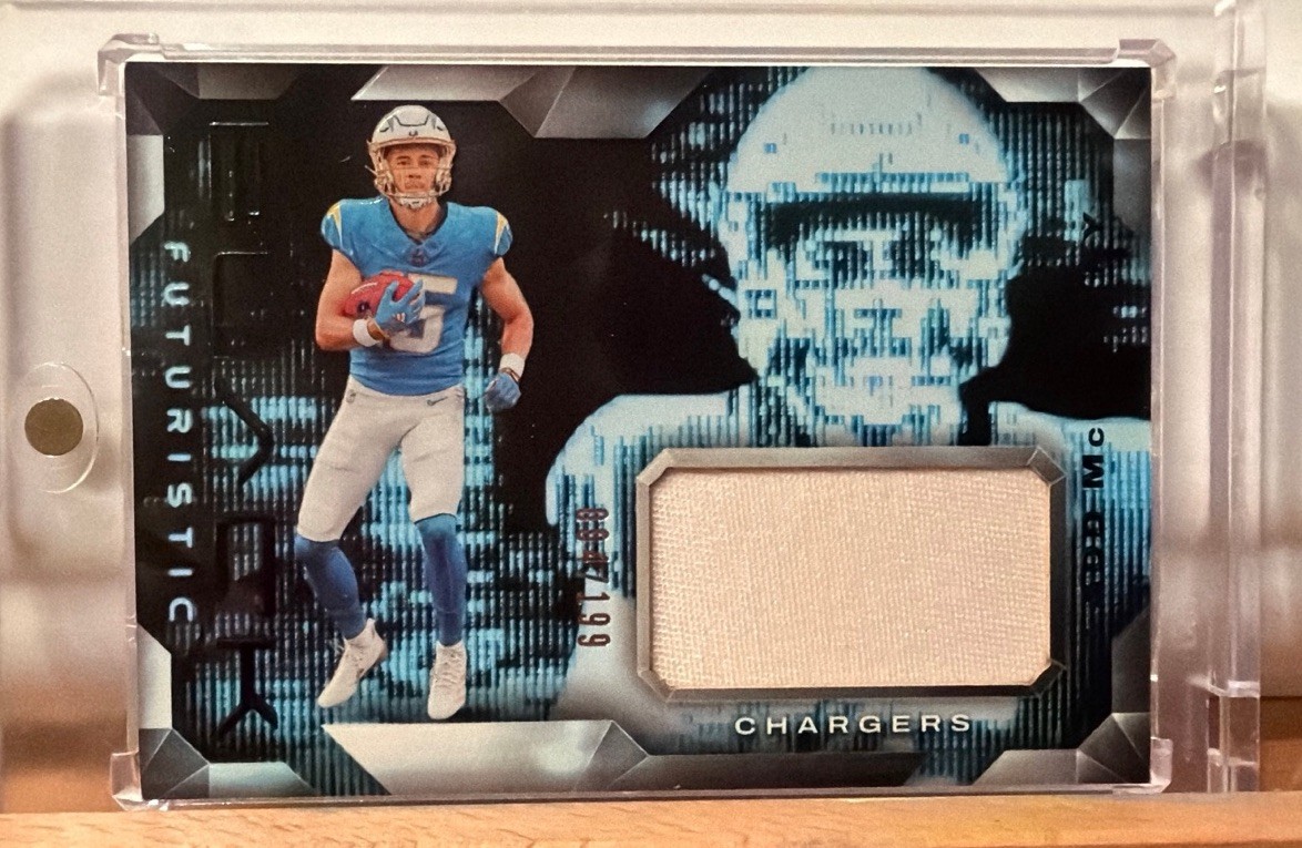 2024 Panini Black Futuristic Ladd Mcconkey F-LMY Patch /99 Chargers (RC)