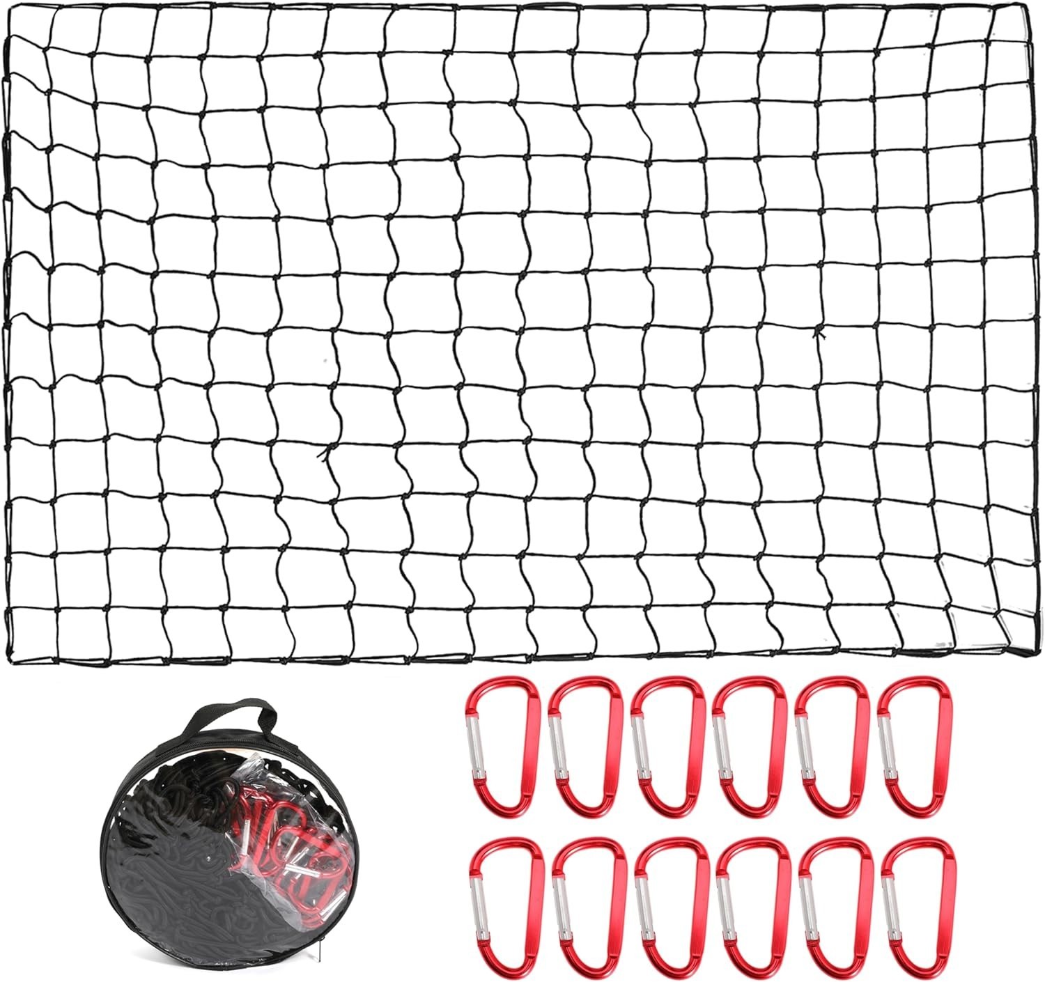 Truck Bed Cargo Net - 4' x 6' Stretches to 8' x 12', Heavy Duty Pickup Truck Truck Bed Cargo Net - 4' x 6' Stretches to 8' x 12', Heavy Duty Pickup Truck