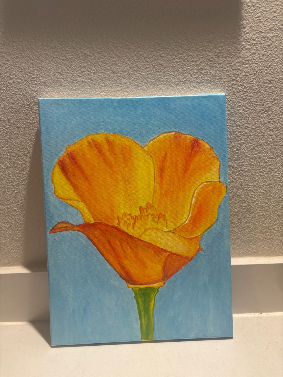 Poppy flower acrylic painting original hand painted Poppy flower acrylic painting original hand painted