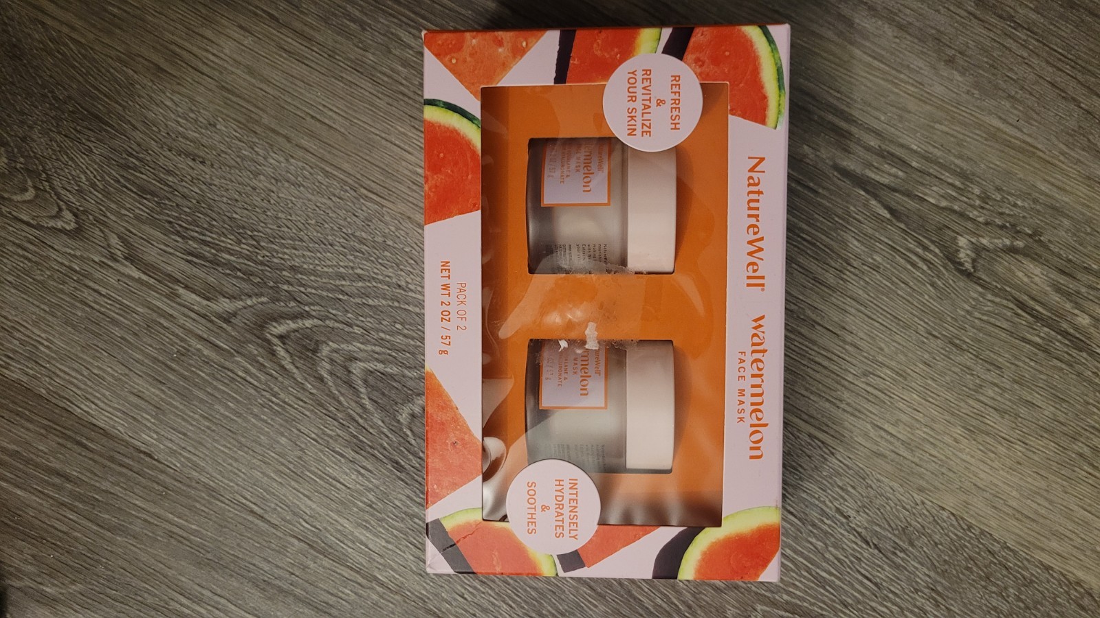 NatureWell Watermelon Hydrating Soothing Face Mask 2oz Mini All Skin Types