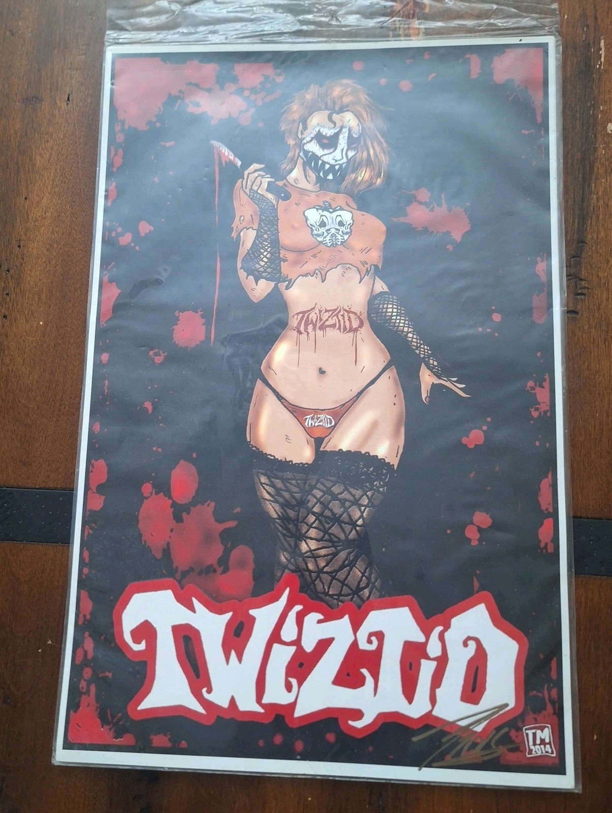 TWIZTID: Artist SIGNED POSTER 11x17 Terence Muncy 2014 Rare JUGGALO MNE ICP 