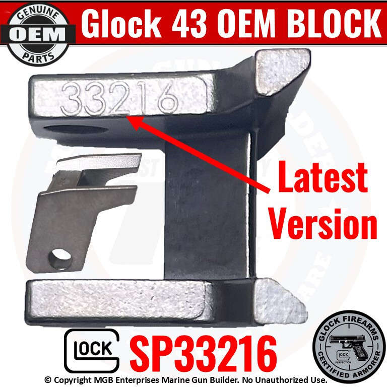 Genuine Glock 43 43X Locking Block OEM - Latest Model Stamped 33216