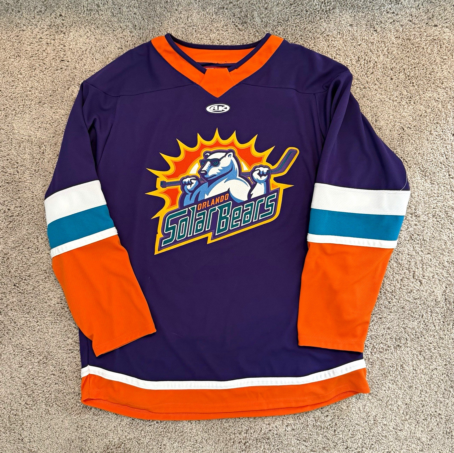 Athletic Knit Orlando Solar Bears ECHL Hockey Jersey XL Purple