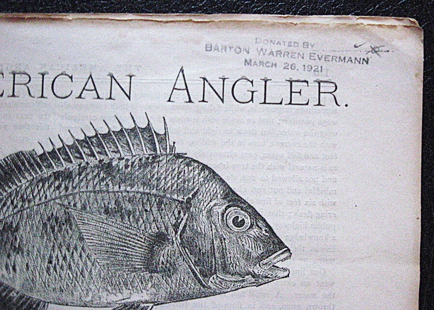 Rare Coll, (9) The American Angler mags 1883- Barton Warren Evermann Collection