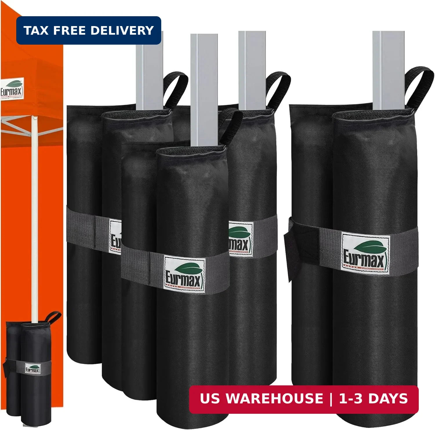 Eurmax USA 4-Pack 150LBS Capacity Universal Canopy Weight Bags,Heavy Duty Windpr Eurmax USA 4-Pack 150LBS Capacity Universal Canopy Weight Bags,Heavy Duty Windpr