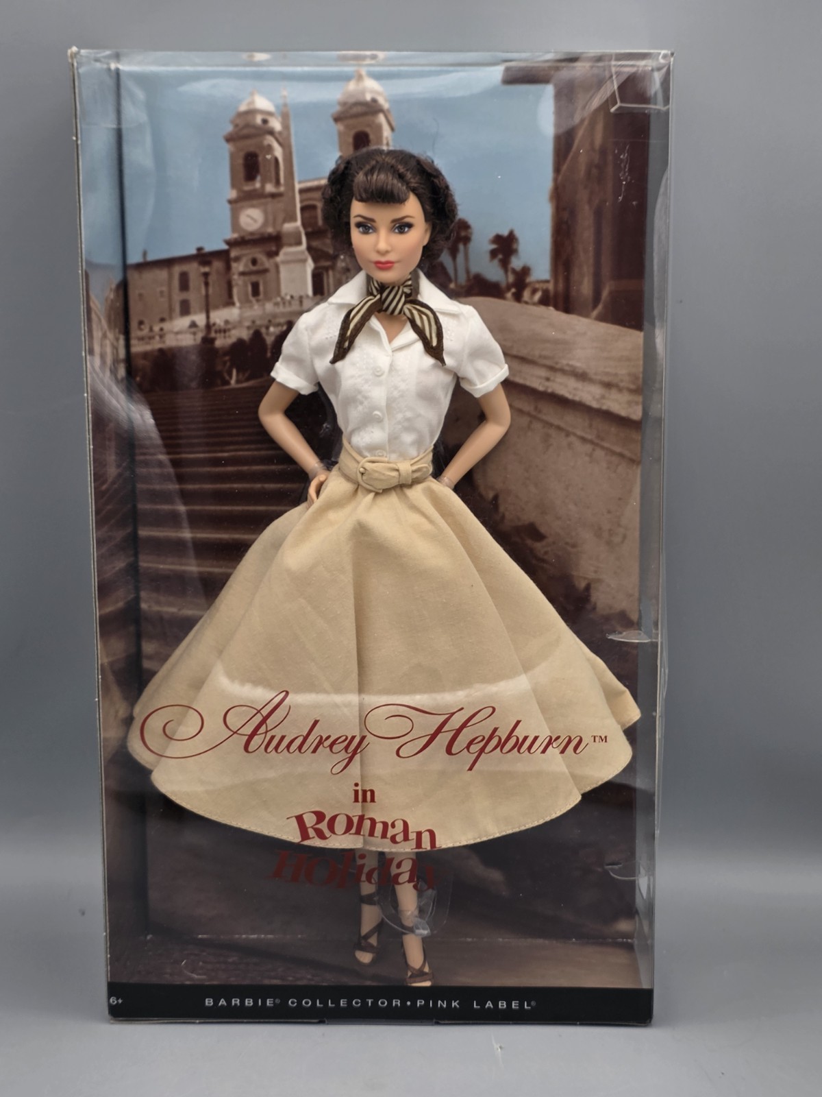 Barbie 2012 Audrey Hepburn in Roman Holiday Mattel Doll Pink Label NRFB Barbie 2012 Audrey Hepburn in Roman Holiday Mattel Doll Pink Label NRFB