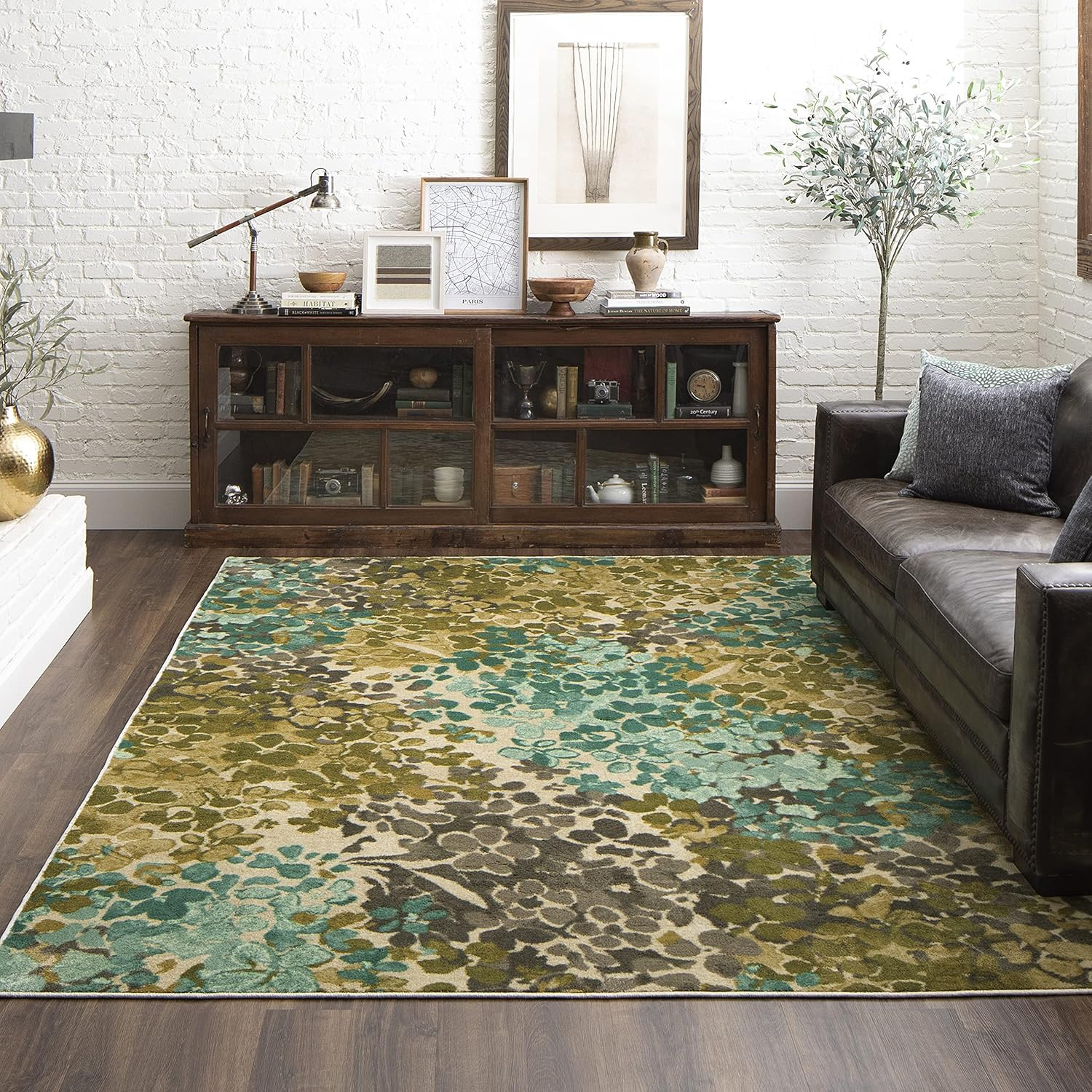 Blue Floral Radiance Area Rug - 5\' x 8\' for Elegant Home Decor