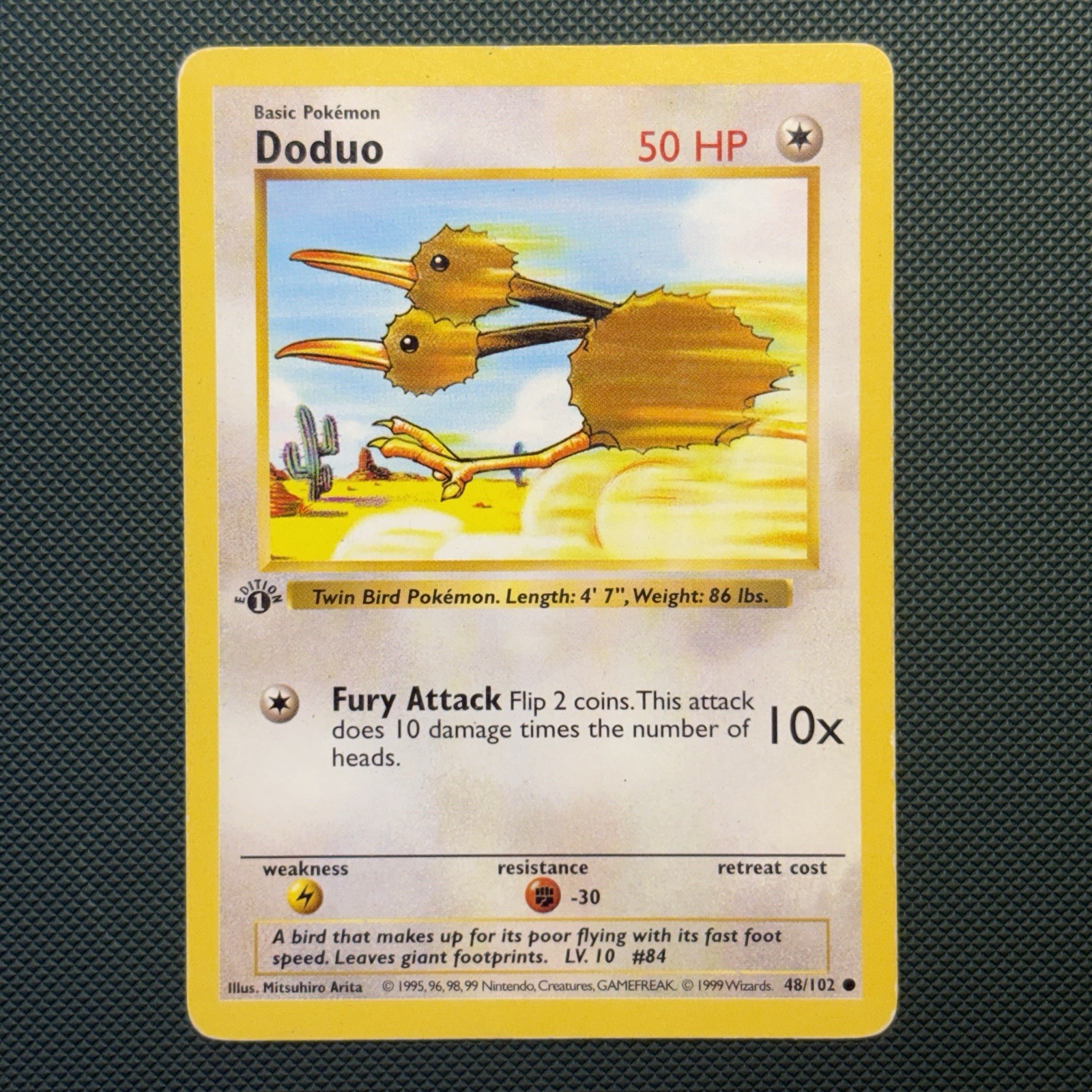 Pokemon Vintage 1st Edition Doduo 048/102 Base Set (Shadowless) Wotc 1999 Pokemon Vintage 1st Edition Doduo 048/102 Base Set (Shadowless) Wotc 1999
