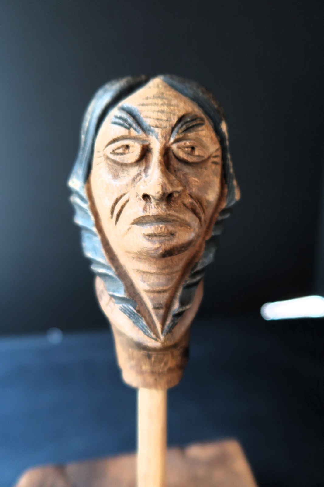 Antique Phi Sigma Kappa Folk Carved Dartmouth Cane Head Native American Pommel Antique Phi Sigma Kappa Folk Carved Dartmouth Cane Head Native American Pommel