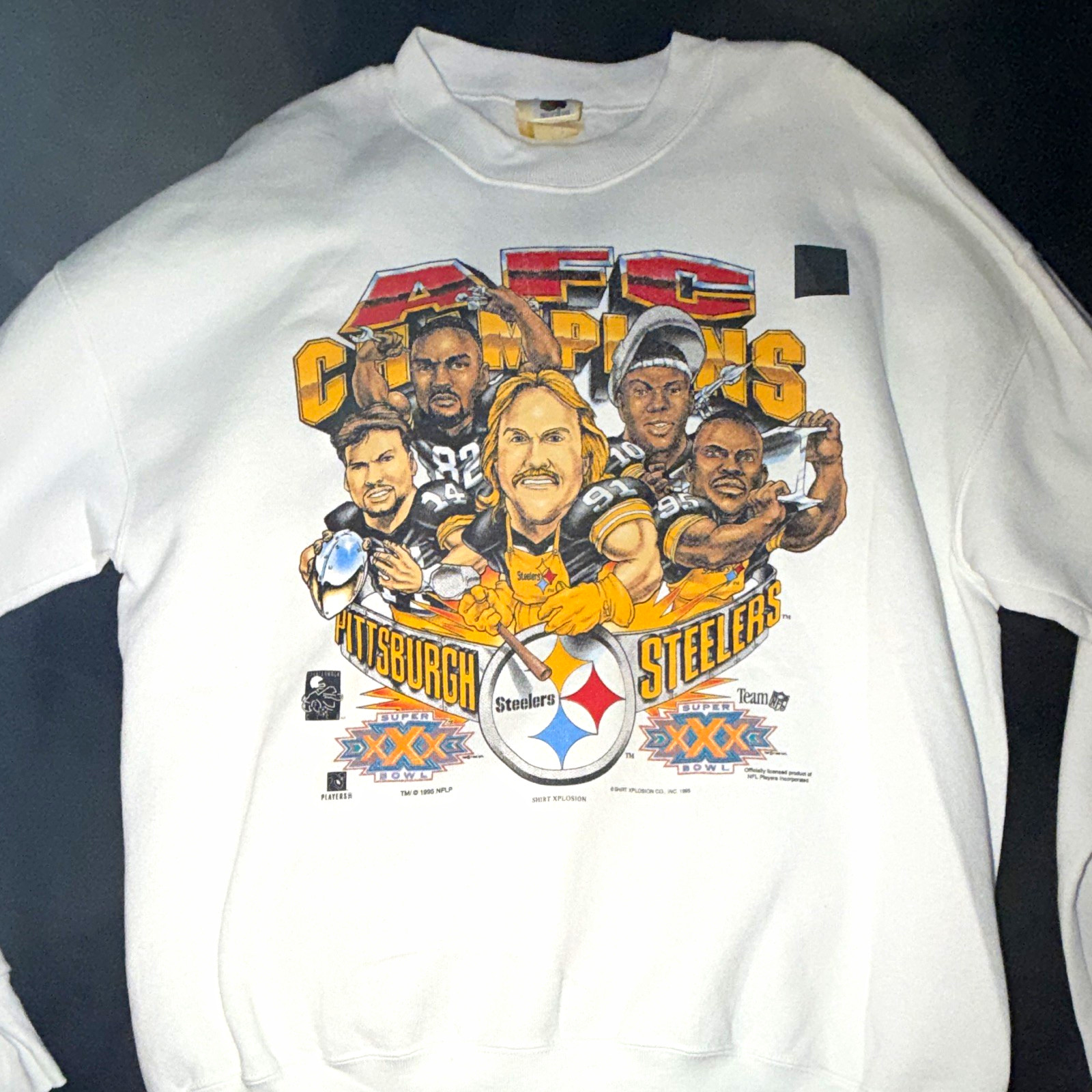Fruit of the Loom 1995 Pittsburgh Steelers Super Bowl XXX AFC champions Crewneck