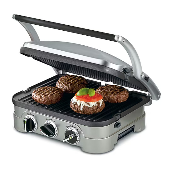 Cuisinart GR-4NNAS Griddler 5-in-1 Indoor Grill Griddle Panini Press 1500W
