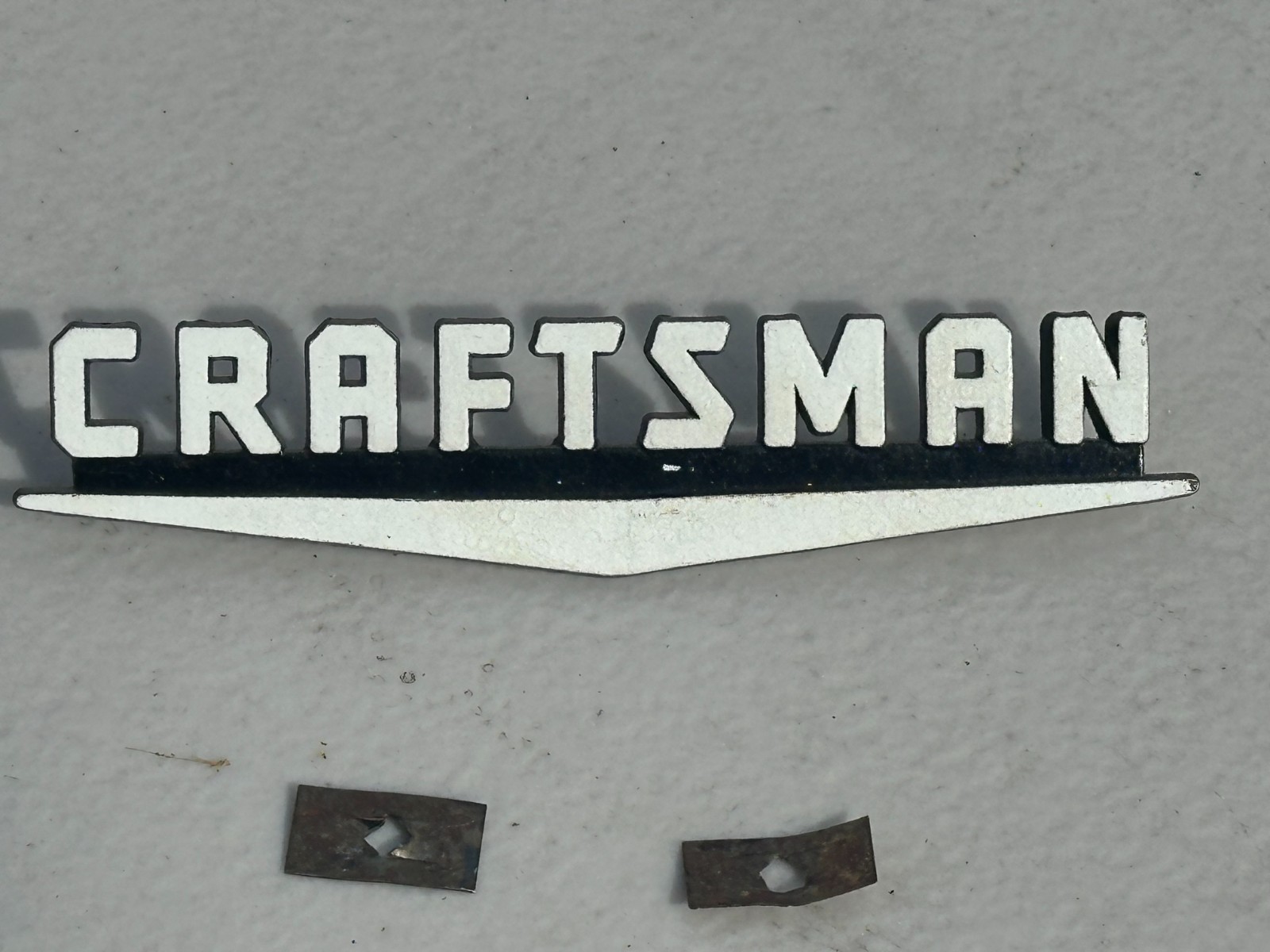 NICE Vintage Craftsman Metal Badge Emblem Chevron Toolbox Logo V Nameplate NICE Vintage Craftsman Metal Badge Emblem Chevron Toolbox Logo V Nameplate
