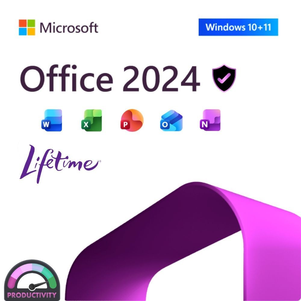 Microsoft Office 2024 Lifetime License PC 1 Device Perpetual Physical Box