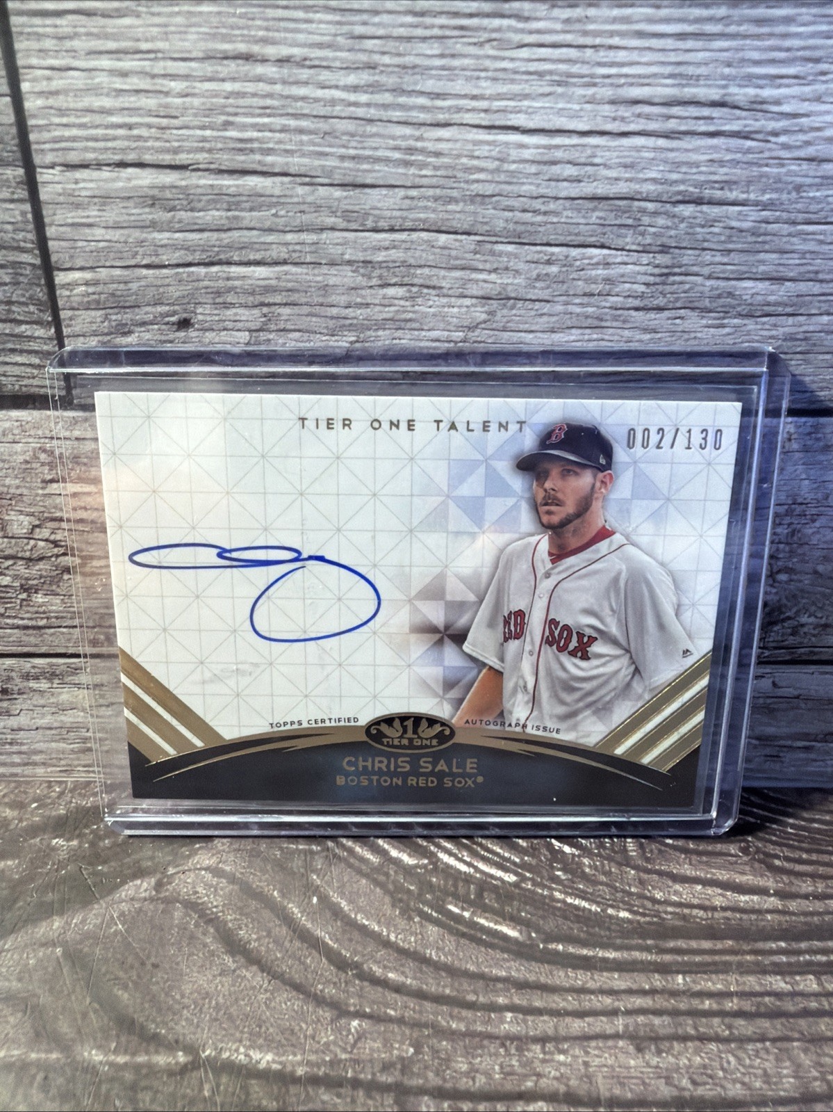 2018 Topps Tier One Chris Sale Tier One Talent Autograph Red Sox 002/130
