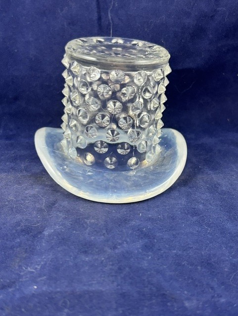 Vintage Fenton Opalescent Hobnail Top Hat Toothpick Holder Mini Vase 2.5