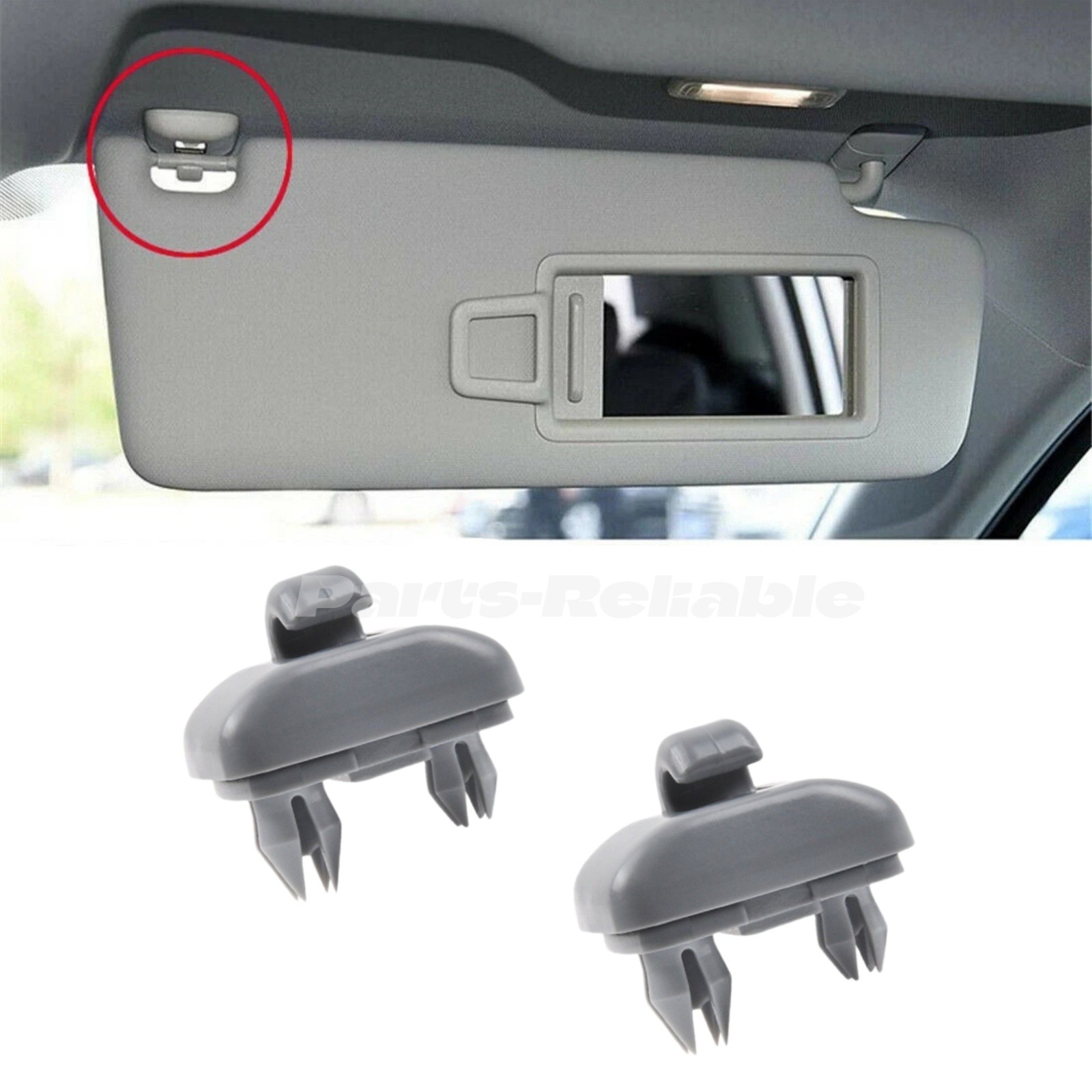 2Pcs Sun Visor Clips For Audi A4 A5 A7 Q3 Q5 B6 B7 B8 S4 S5 TT 8U0857562A Gray