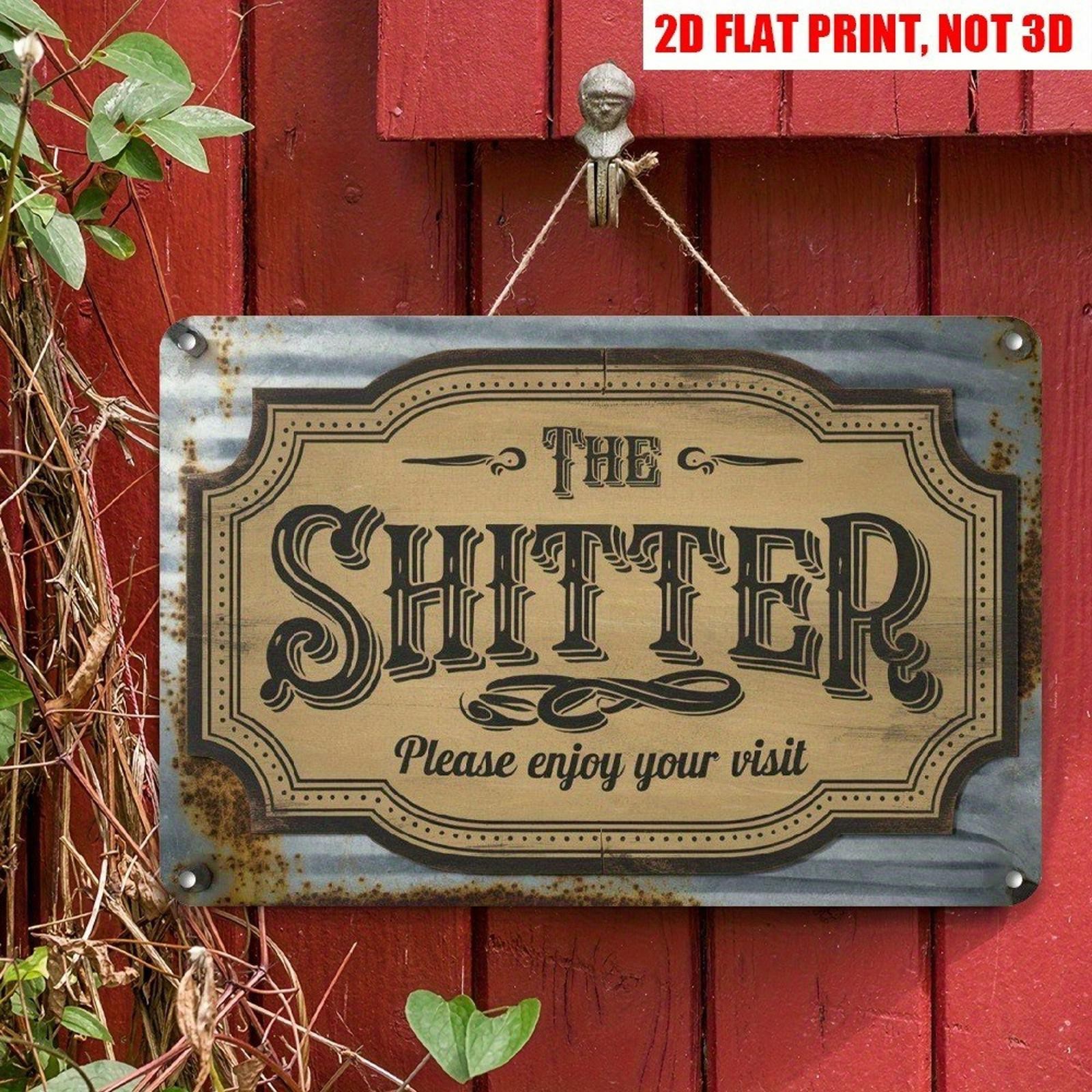 Humor Bathroom Tin Sign Aluminum Sign 8x12 Funny Retro Wall Decor