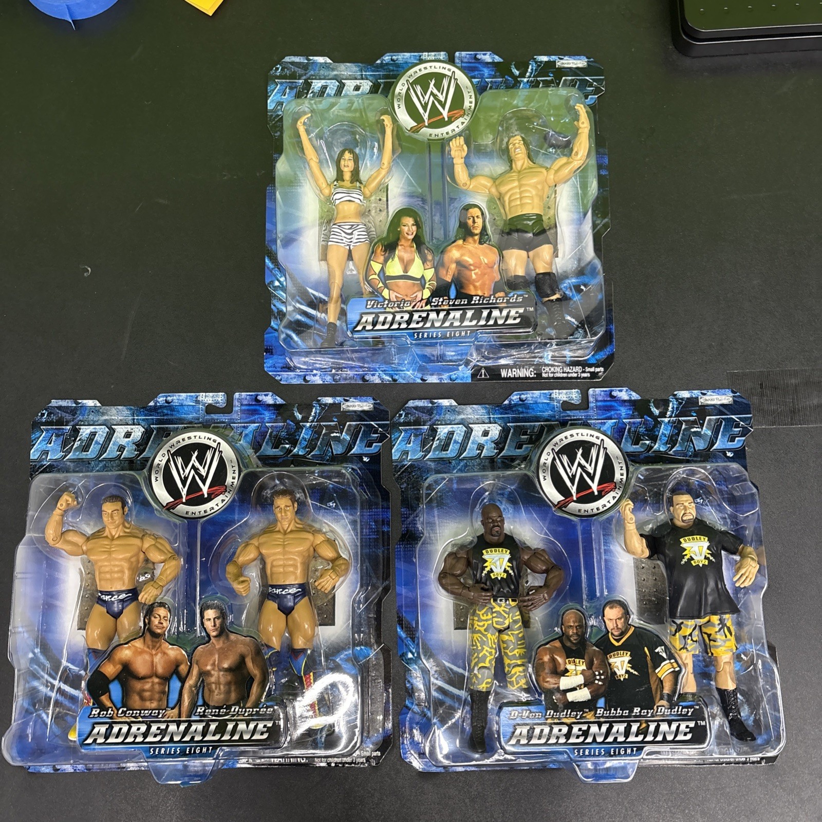 WWE Adrenaline Figure Set 2003 Jakks Pacific Series 8 New Dudley Boys Dupree