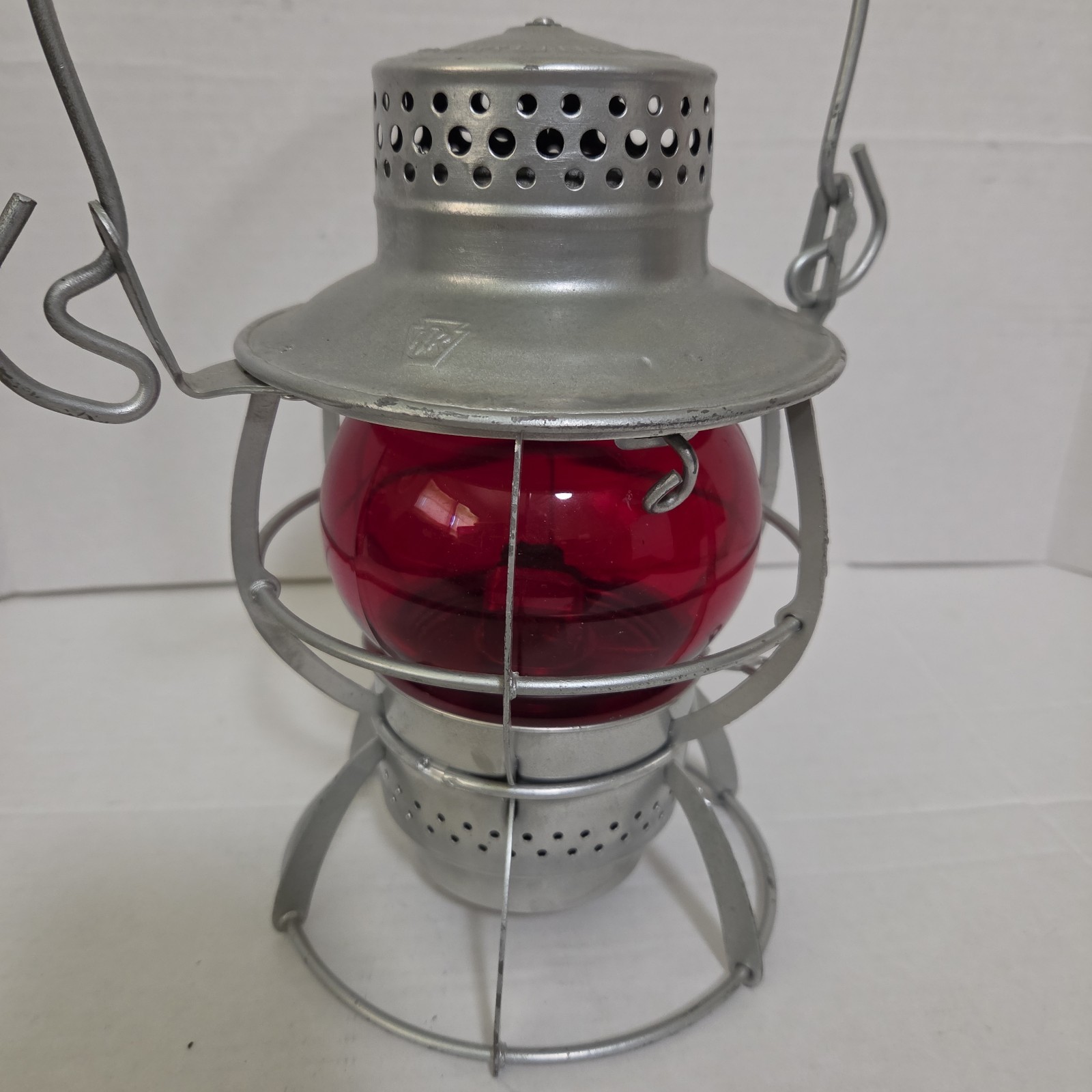 Vintage Dressel Arlington New Jersey PRR Stamp Railroad Lantern Red Globe