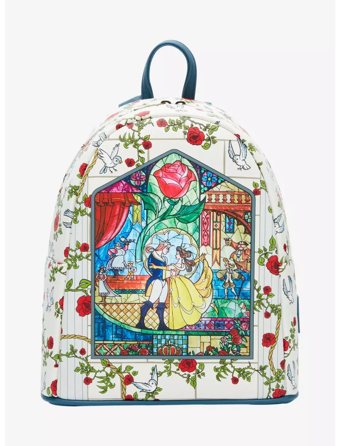 LOUNGEFLY DISNEY BEAUTY AND THE BEAST STAINED GLASS MINI BACKPACK BRAND NEW
