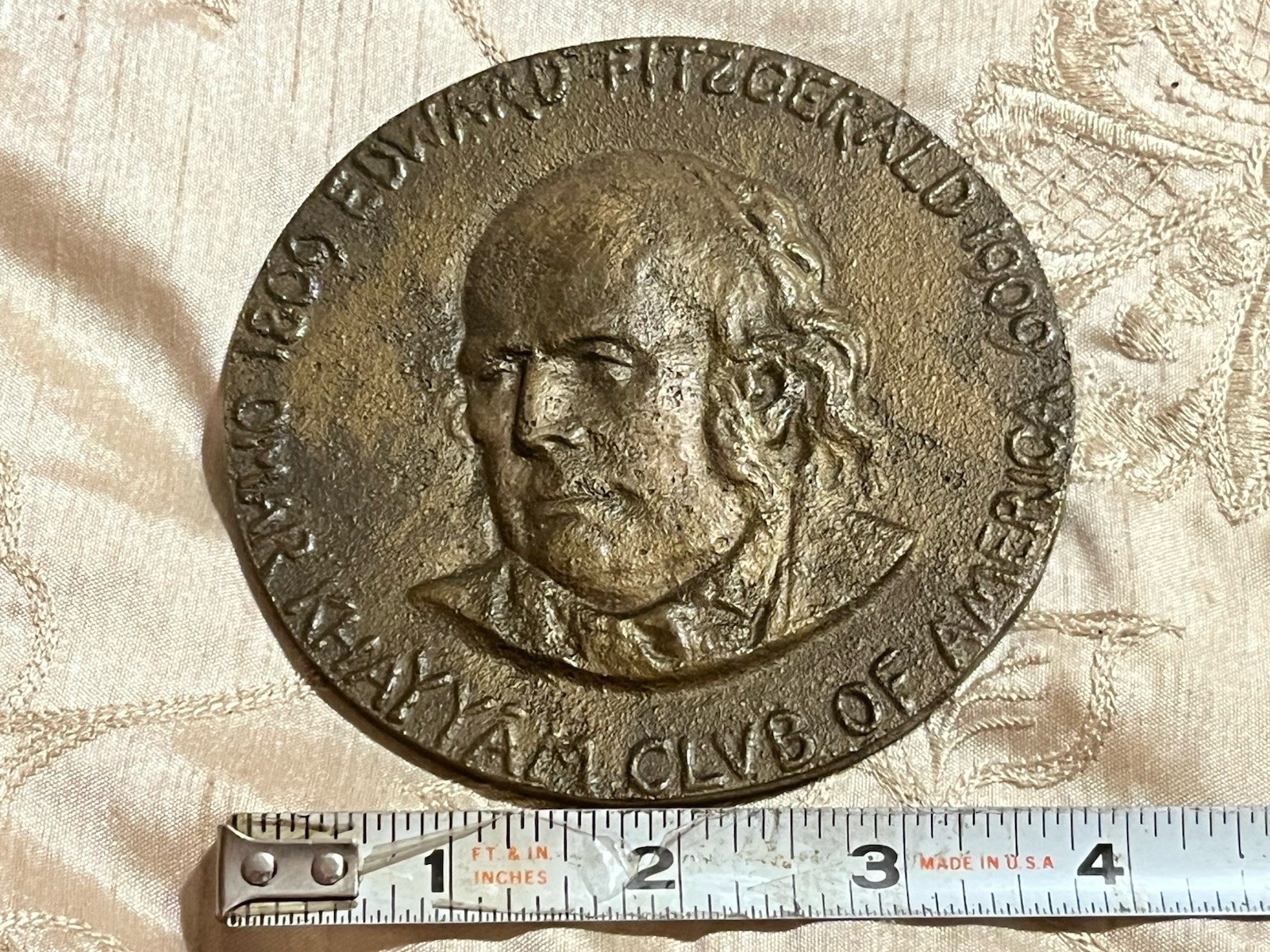 Large Antique 1909 Edward Fitzgerald Khayyam Club Medal