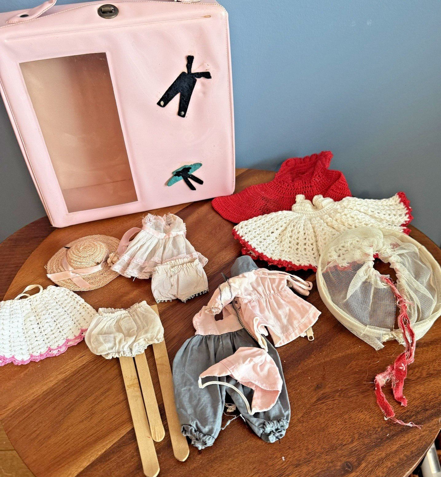 Vintage 1950s Vogue Ginny Doll Clothes Lot Mary Moppets Ski Red Riding Hood Case