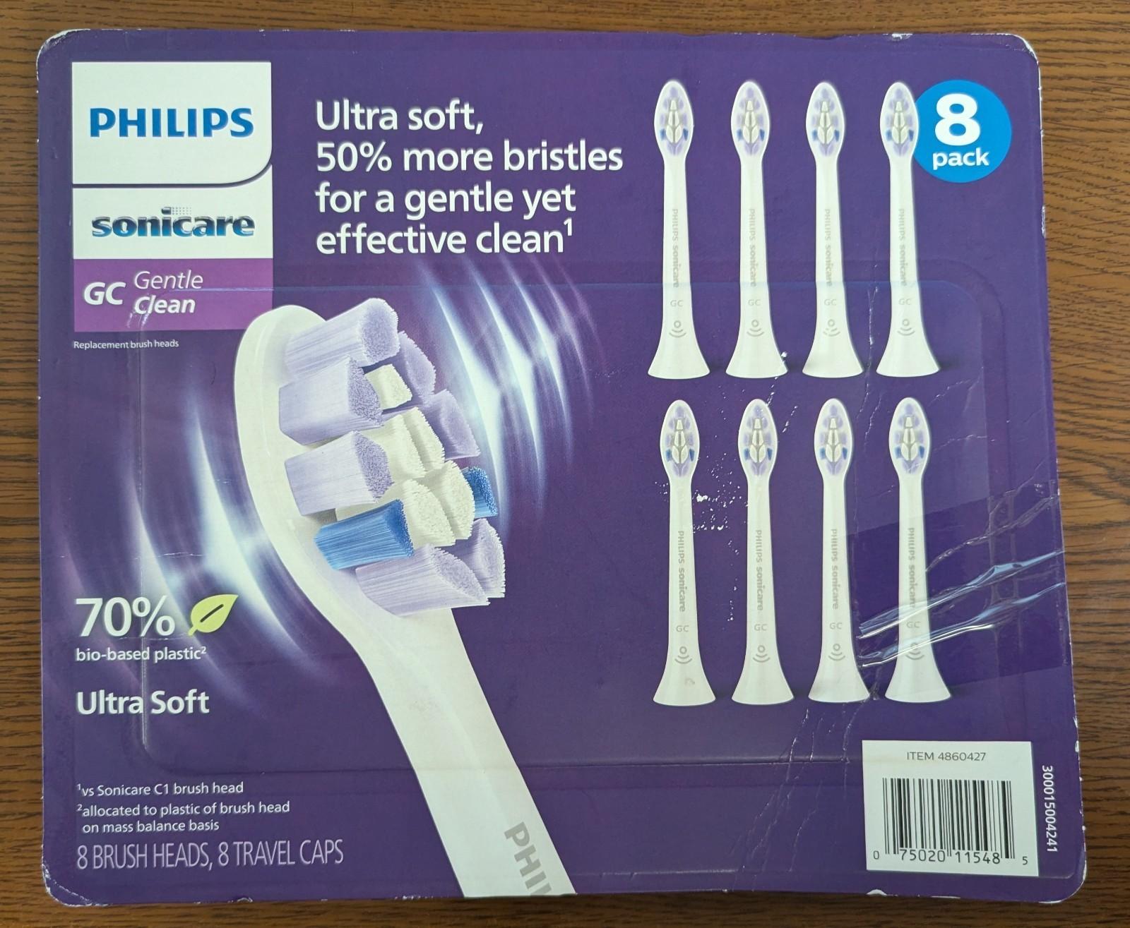 1-8PK PHILLIPS GC GENTLE CLEAN REPLACEMENT BRUSH HEADS *MUST SEE DESCRIPTION