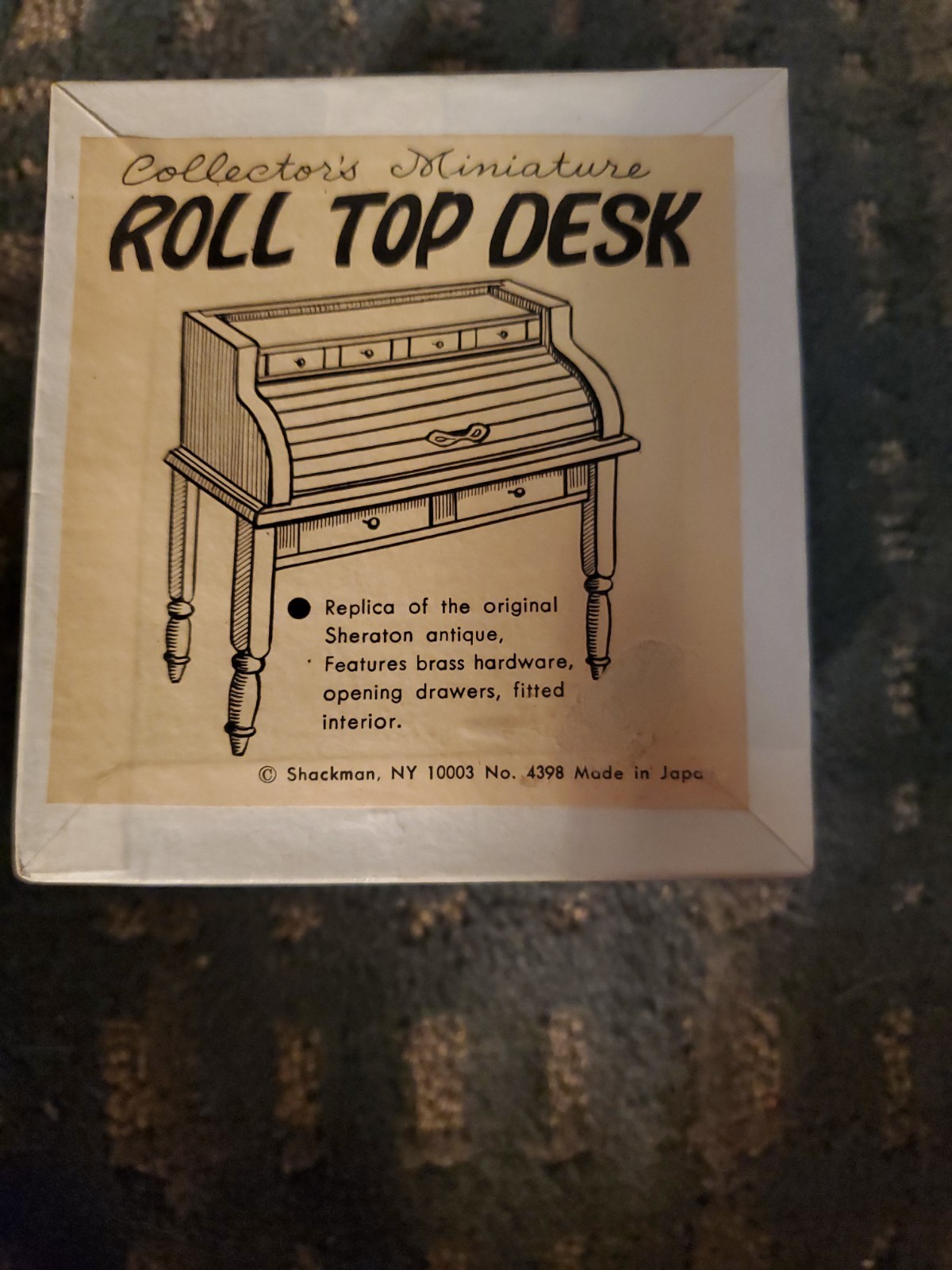 Vintage Shackman Collector’s Miniature Roll‑Top Desk – Made in Japan Vintage Shackman Collector’s Miniature Roll‑Top Desk – Made in Japan