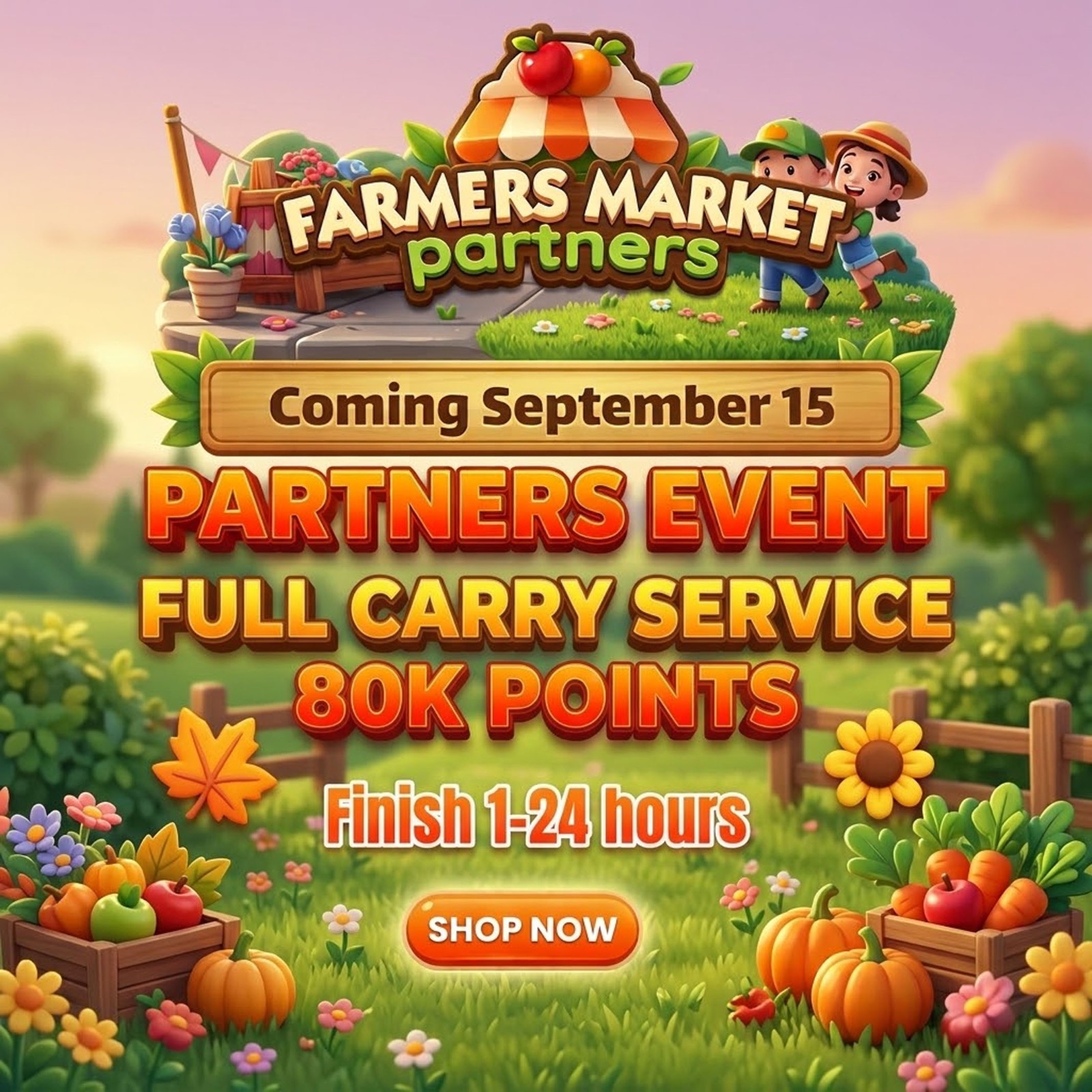 Monopoly_GO  Partner FARMERS-MARKET Event 🎉 Full Carry 80K Points⚡ 1- 24 Hours⚡