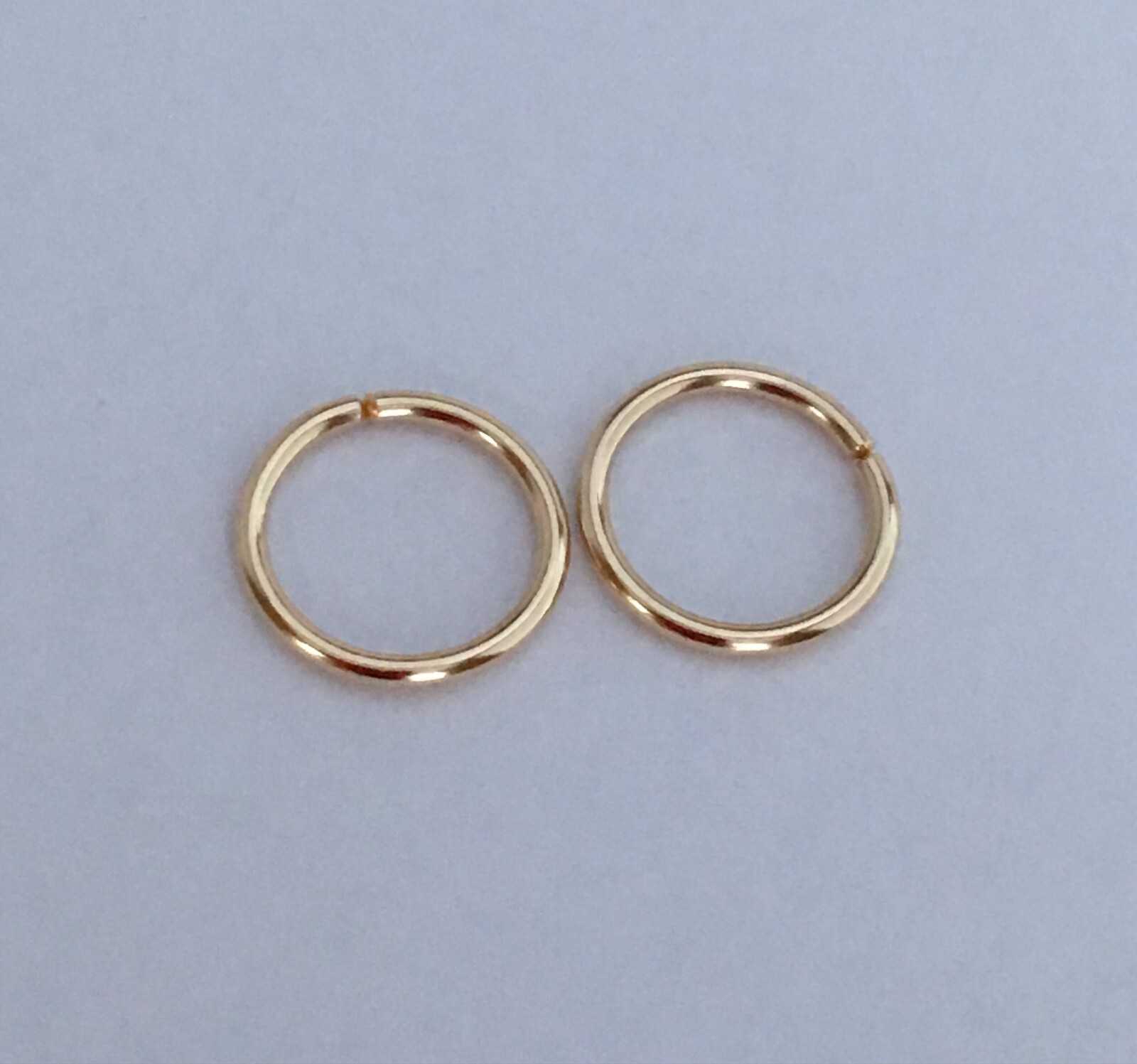 1pair 6mm 22 Gauge Solid 14k Gold Dainty Seamless hoop ear piercing earring