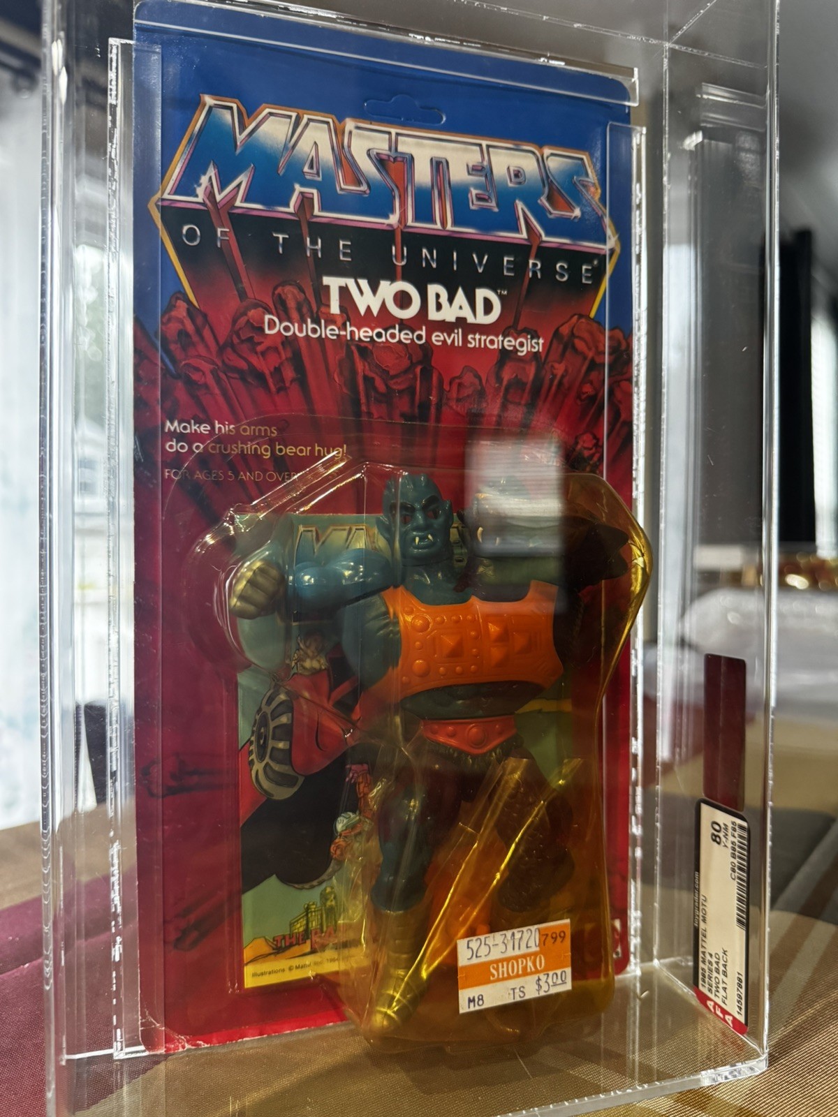 Vintage 1985 Masters of the Universe MOTU TWO BAD Flat Back Series 4 AFA 80 Vintage 1985 Masters of the Universe MOTU TWO BAD Flat Back Series 4 AFA 80