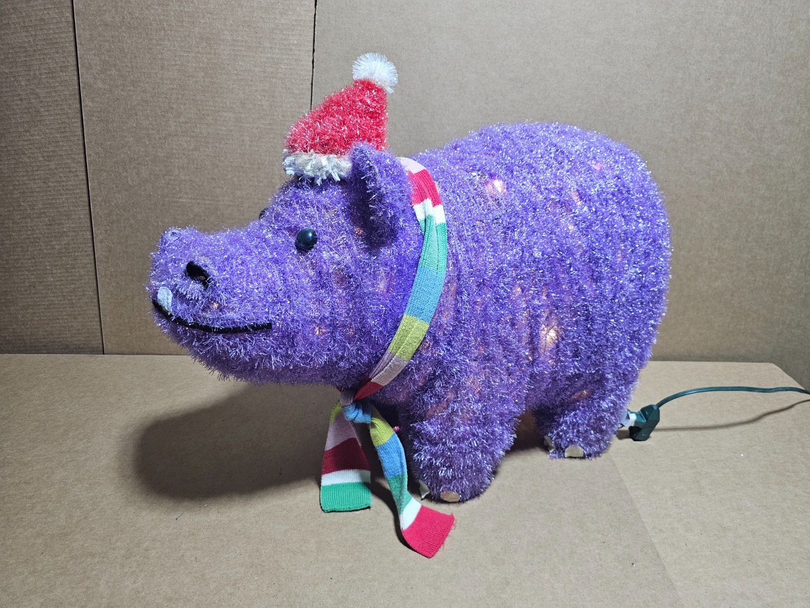 Wondershop By Target Lit Tinsel Hippo Outdoor Christmas Yard Decoration