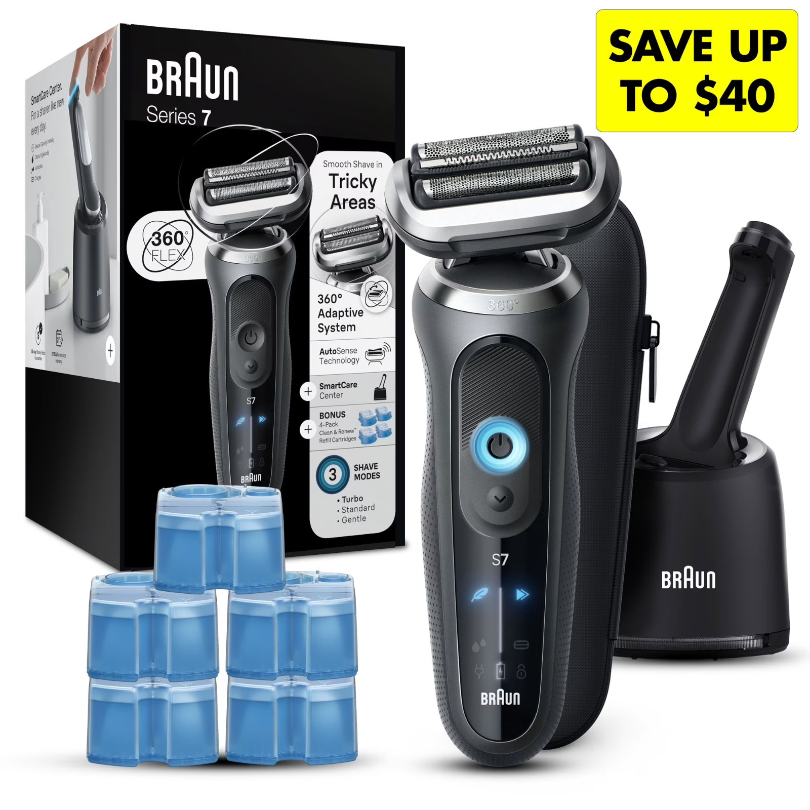 Braun Series 7 7189cc Electric Shaver Razor Men Wet Dry SmartCare 5 Cartridges