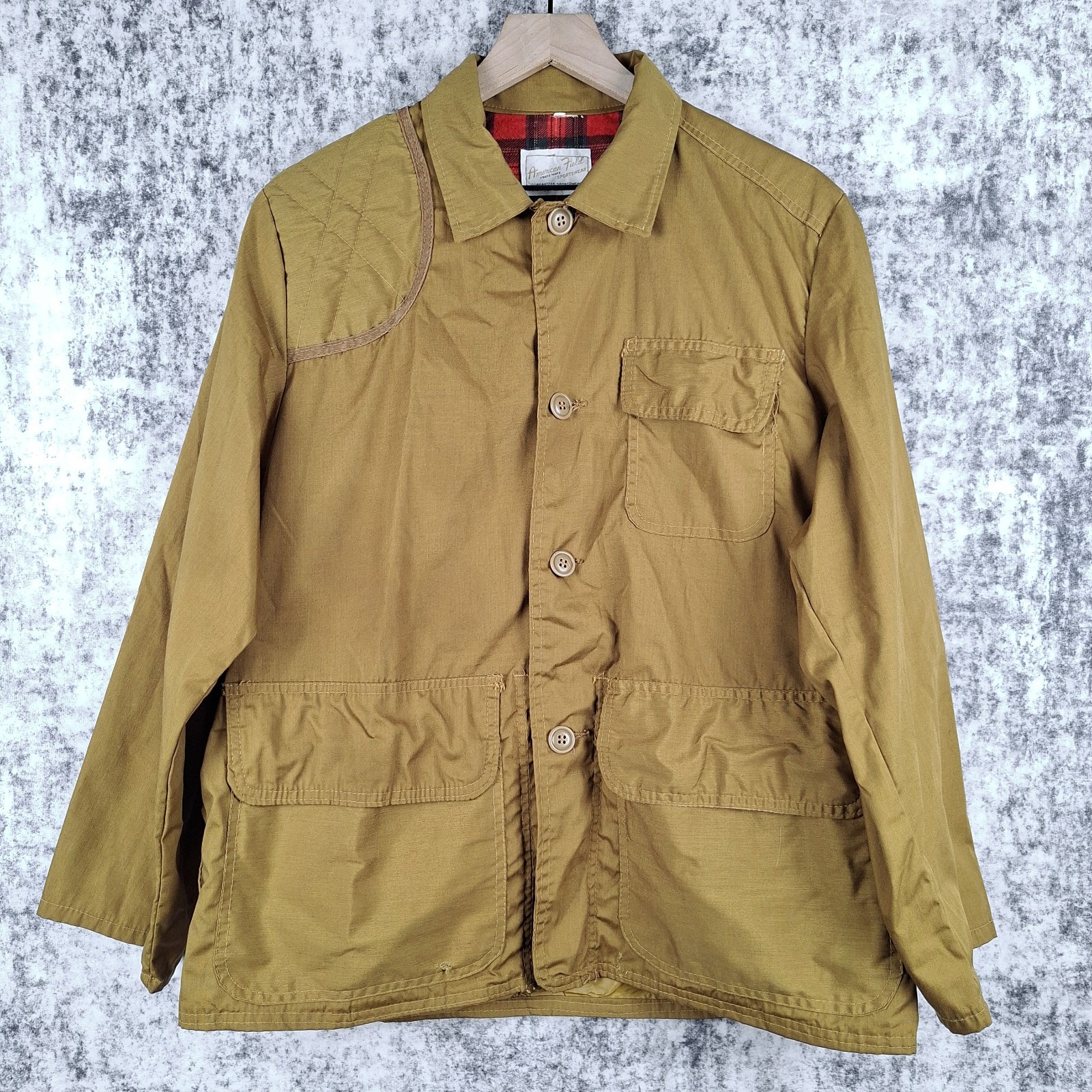Vintage American Field 60\'s 70\'s Hunting Jacket Size M Utility Outdoor Green