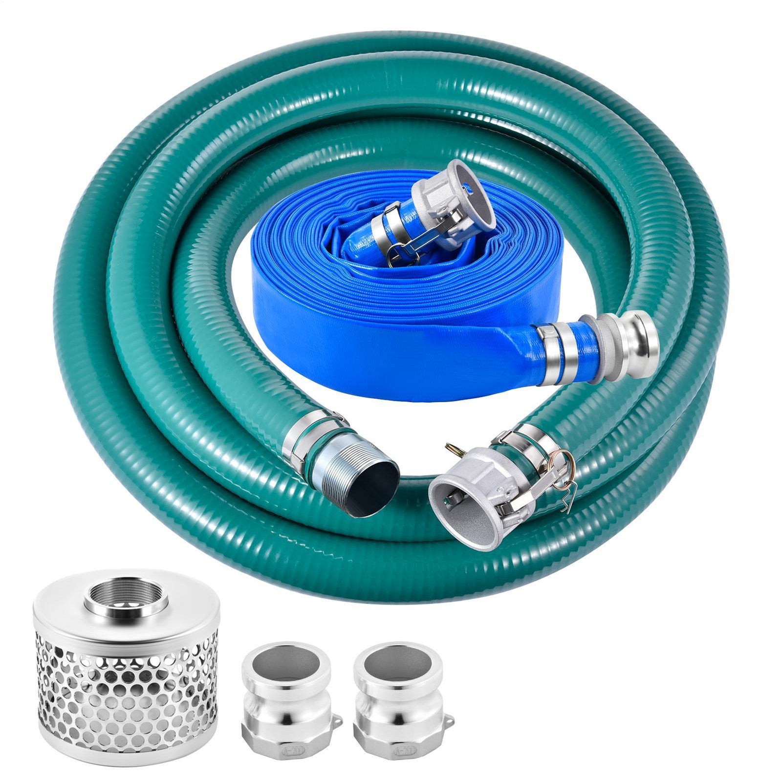 2 Inch Suction Hose Pump Kit for Water/Trash Pump Include 65\'/20\' Hose