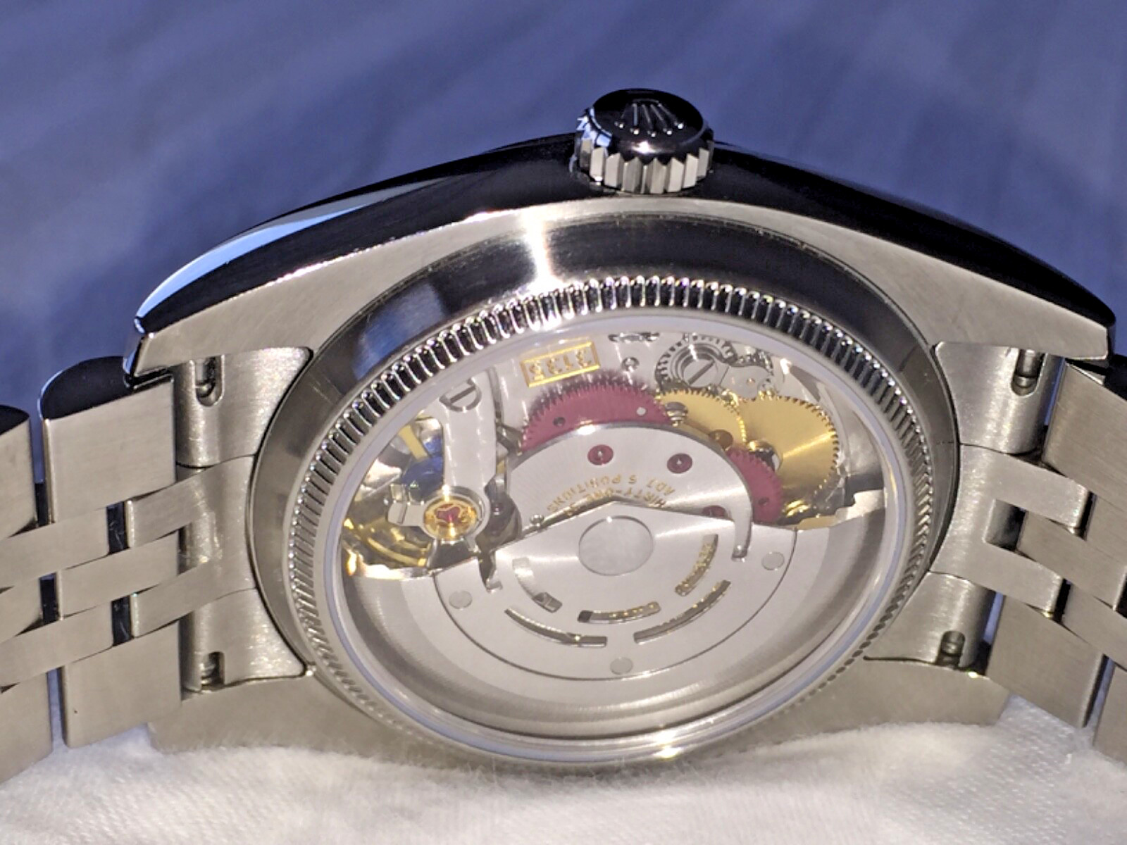 Sapphire Caseback for Rolex Date Just 1600, 1601, 1603 Exhibition Back